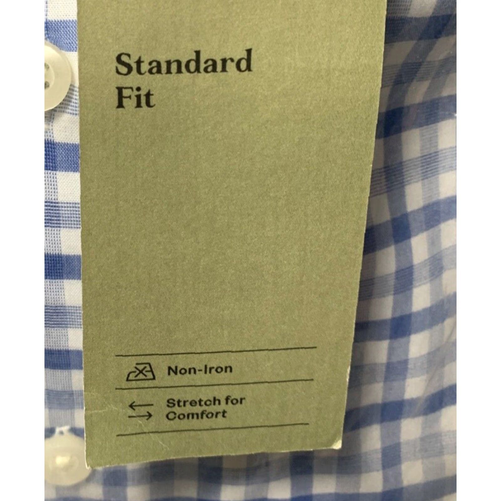 Vintage Goodfellow Shirt Button-Up Men S Long Sleeve Blue Plaid Non-Iron Stretch Size 36R - 4 Thumbnail