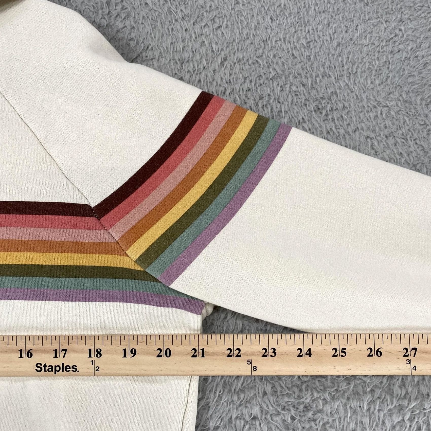 Marine Layer Marine Layer Womens Hoodie Small Rainbow Stripe Fleece Pullover Cozy Boxy Crop Size S / US 4 / IT 40 - 5 Thumbnail