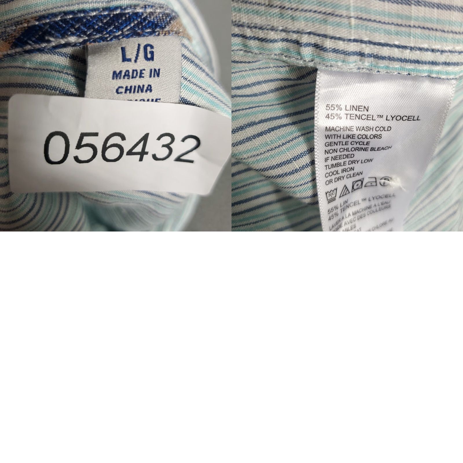 Tommy Bahama Tommy Bahama Shirt Mens Large Blue Striped Linen Blend Button Up Long Sleeve Size US L / EU 52-54 / 3 - 8 Thumbnail
