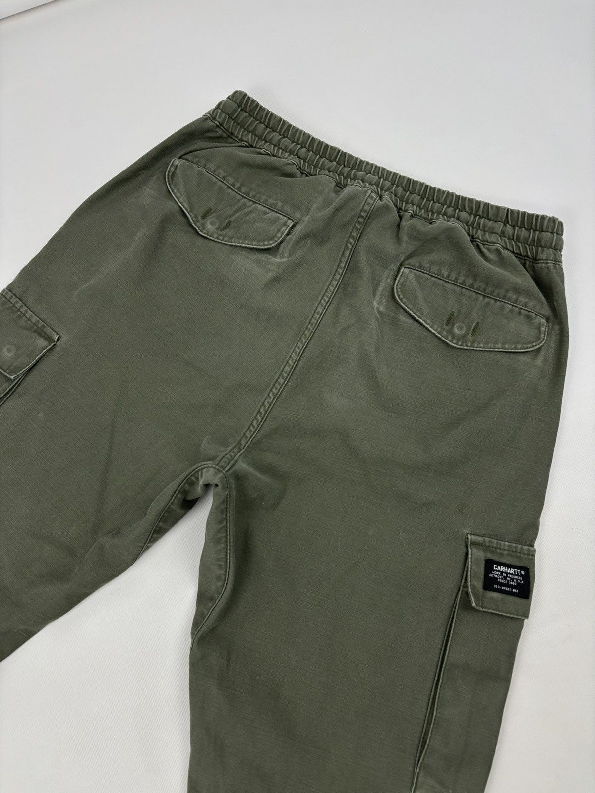 Carhartt × Carhartt Wip × Vintage VTG CARHARTT WIP CAMPER Khaki Cargo Pocket Military Work Trousers Utility Pants Size US 32 / EU 48 - 18 Thumbnail