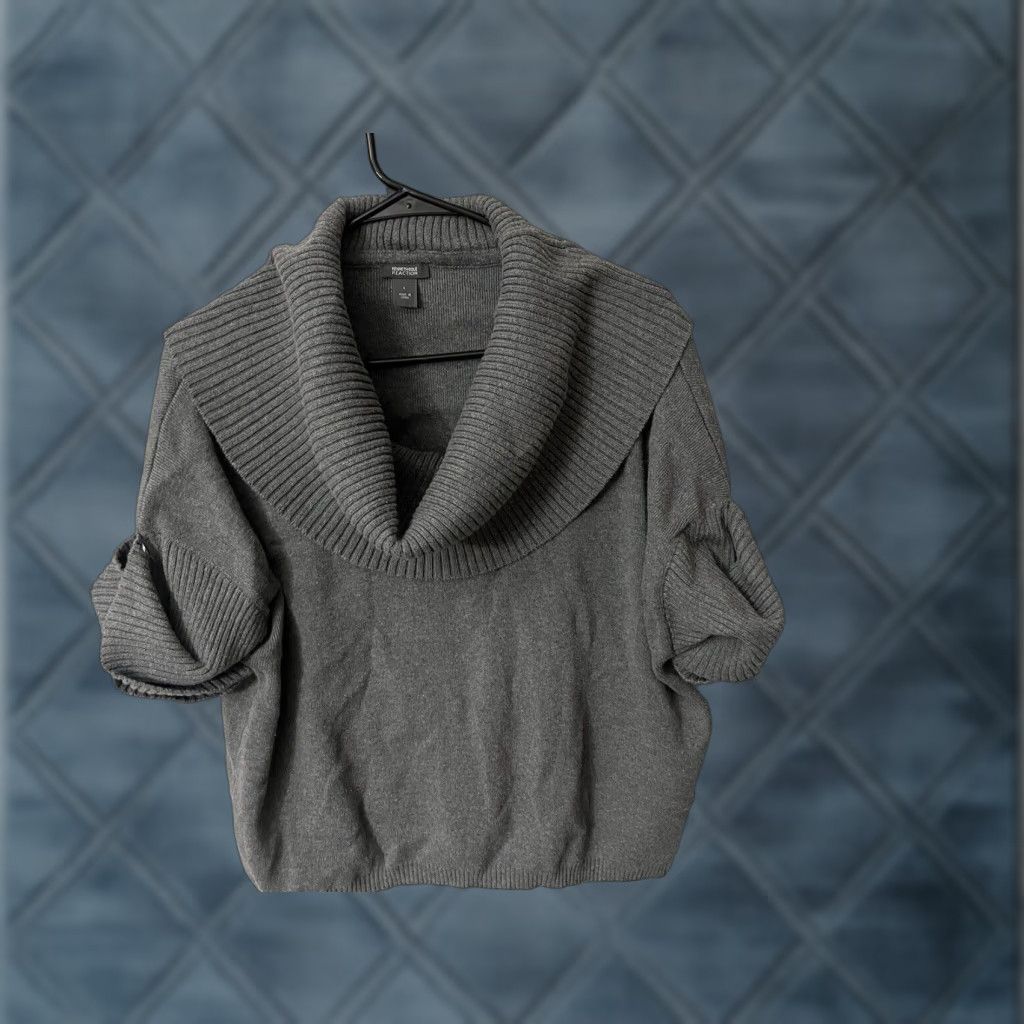 Kenneth Cole Kenneth Cole Reaction Women's Sweater Large Short Sleeve Cowl Neck Gray Casual Travel Work Size L / US 10 / IT 46 - 1 Thumbnail