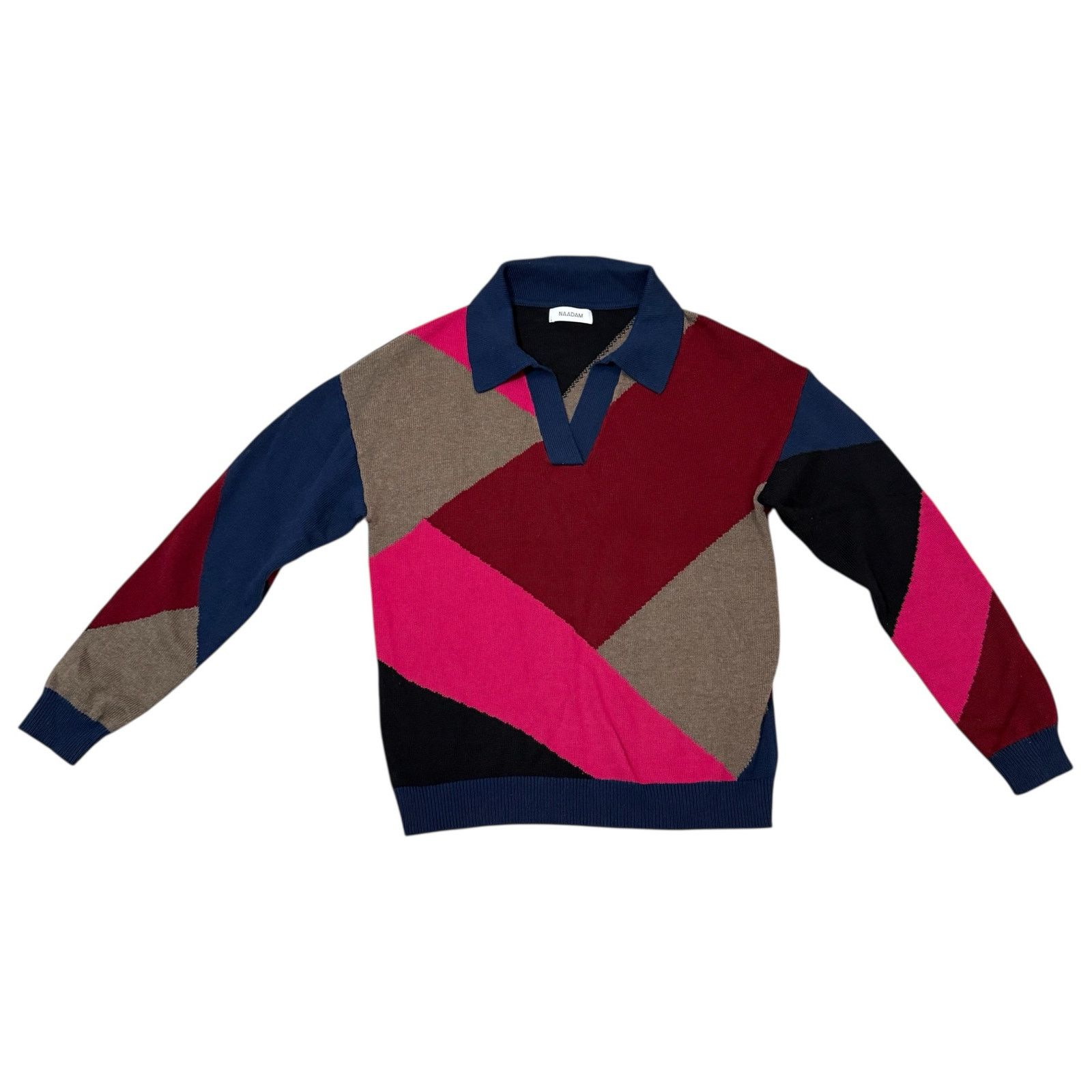 NAADAM Naadam Color Blocked Polo Sweater Collared Multicolor Medium Size M / US 6-8 / IT 42-44 - 1 Thumbnail