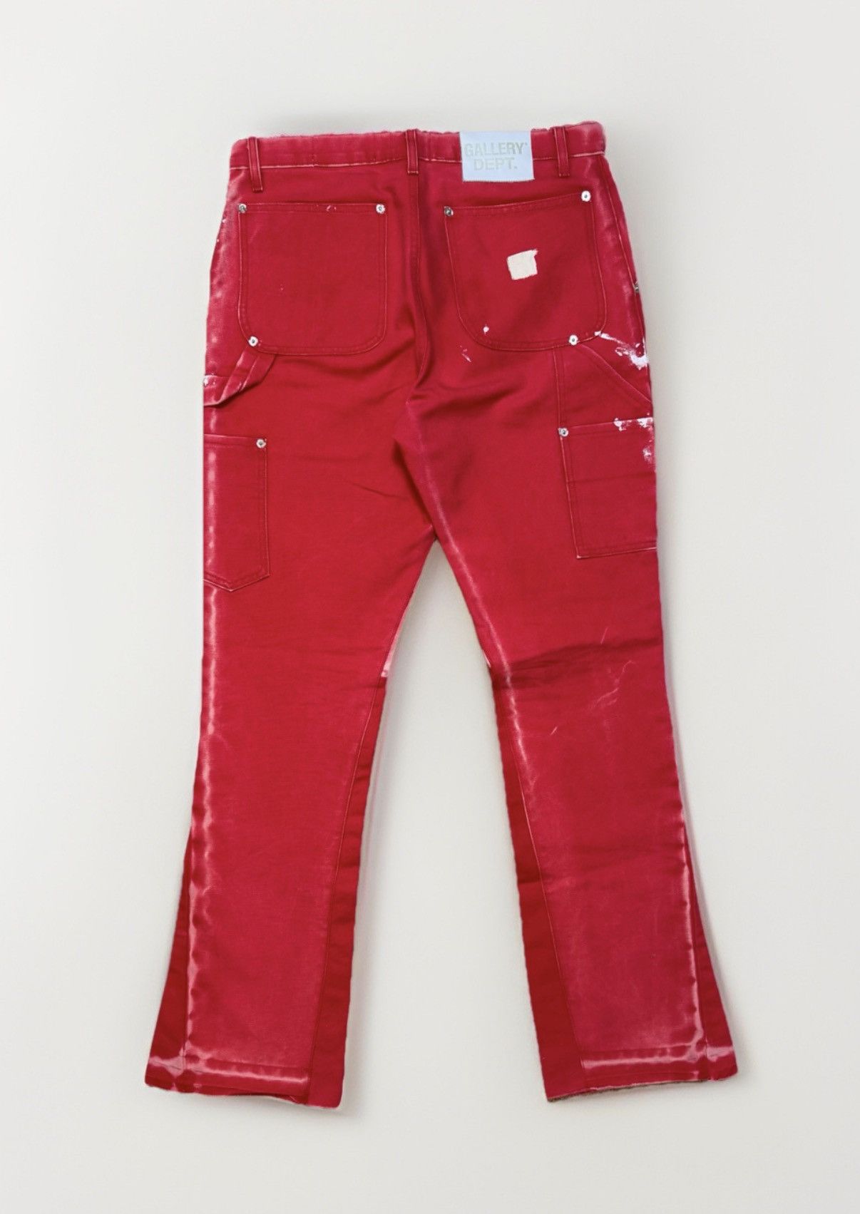Gallery Dept. Gallery Dept LA Flare Paint Splatter Carpenter Jeans Red Size US 33 - 2 Thumbnail