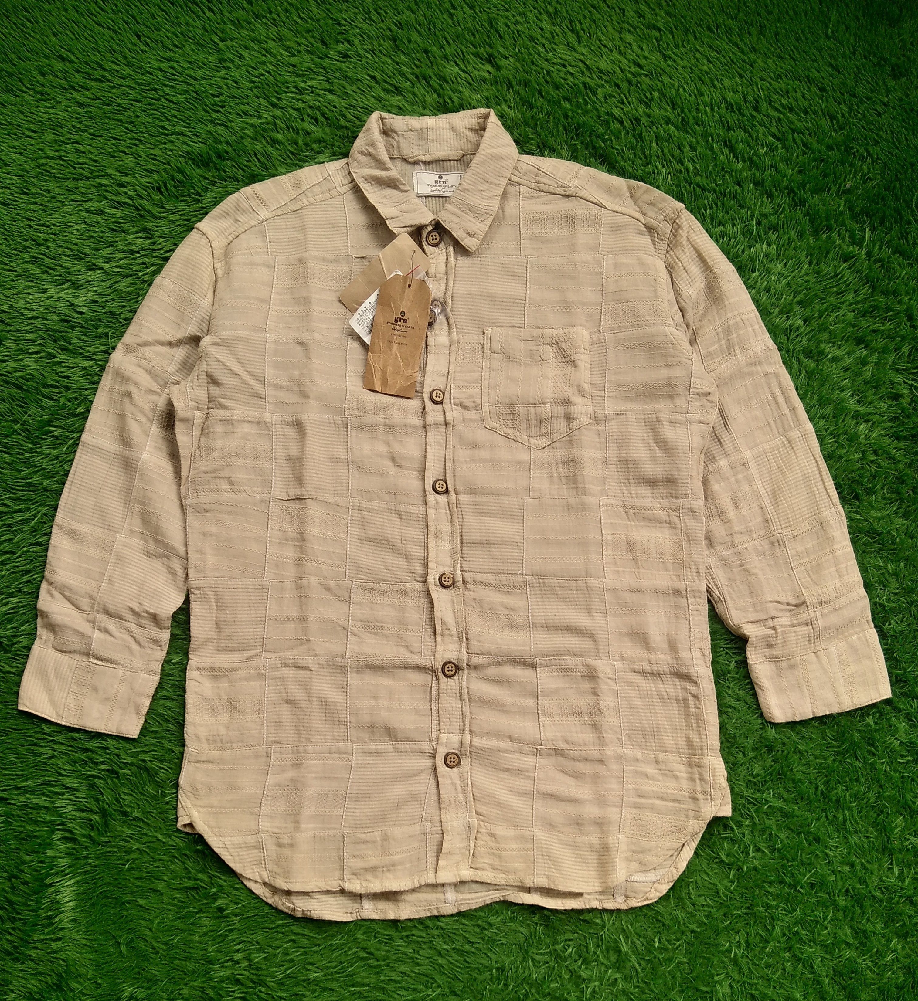 Beauty Beast × If Six Was Nine × Yasuyuki Ishii VTG 90s GRN Standard Of Earth Patchwork Shirt Size US S / EU 44-46 / 1 - 4 Thumbnail