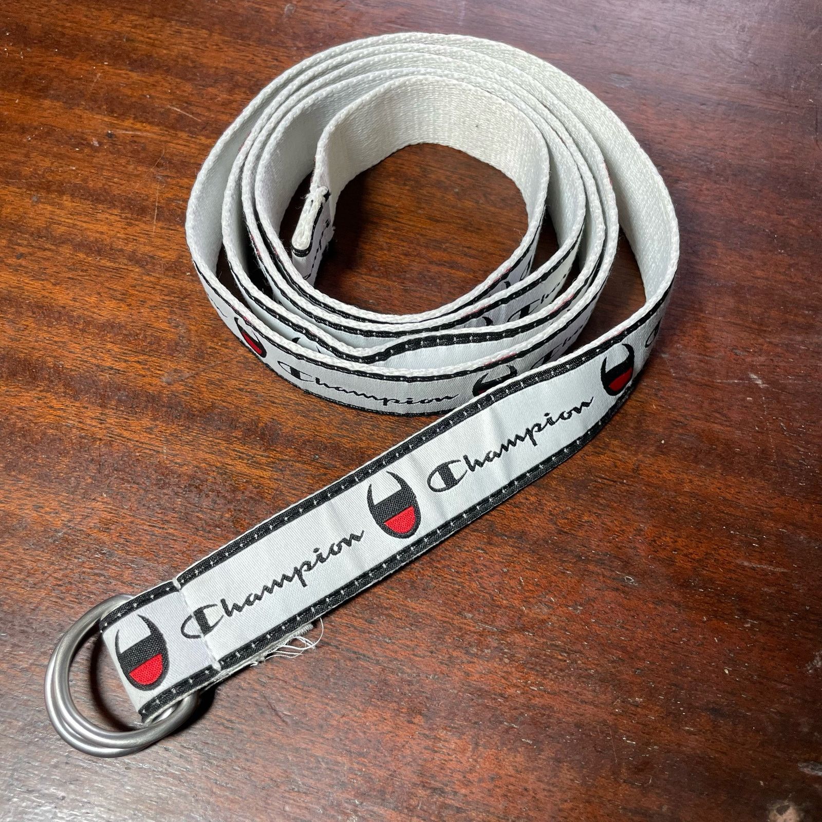 Champion Champion White Cadet Repeating Logo D-Ring Skinny Belt Size ONE SIZE - 2 Thumbnail