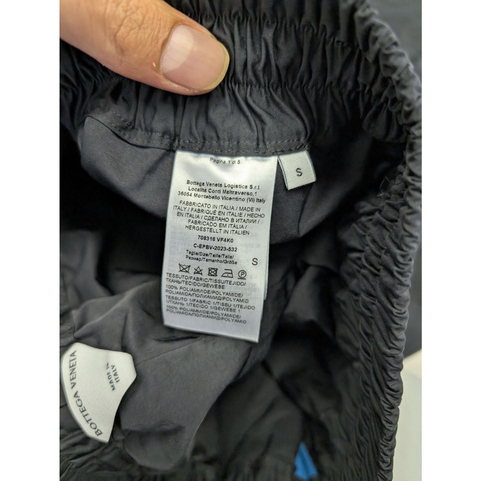 Bottega Veneta o1rshd1 Tech Nylon Trousers Pant in Black/Pacific Size US 30 / EU 46 - 14 Thumbnail
