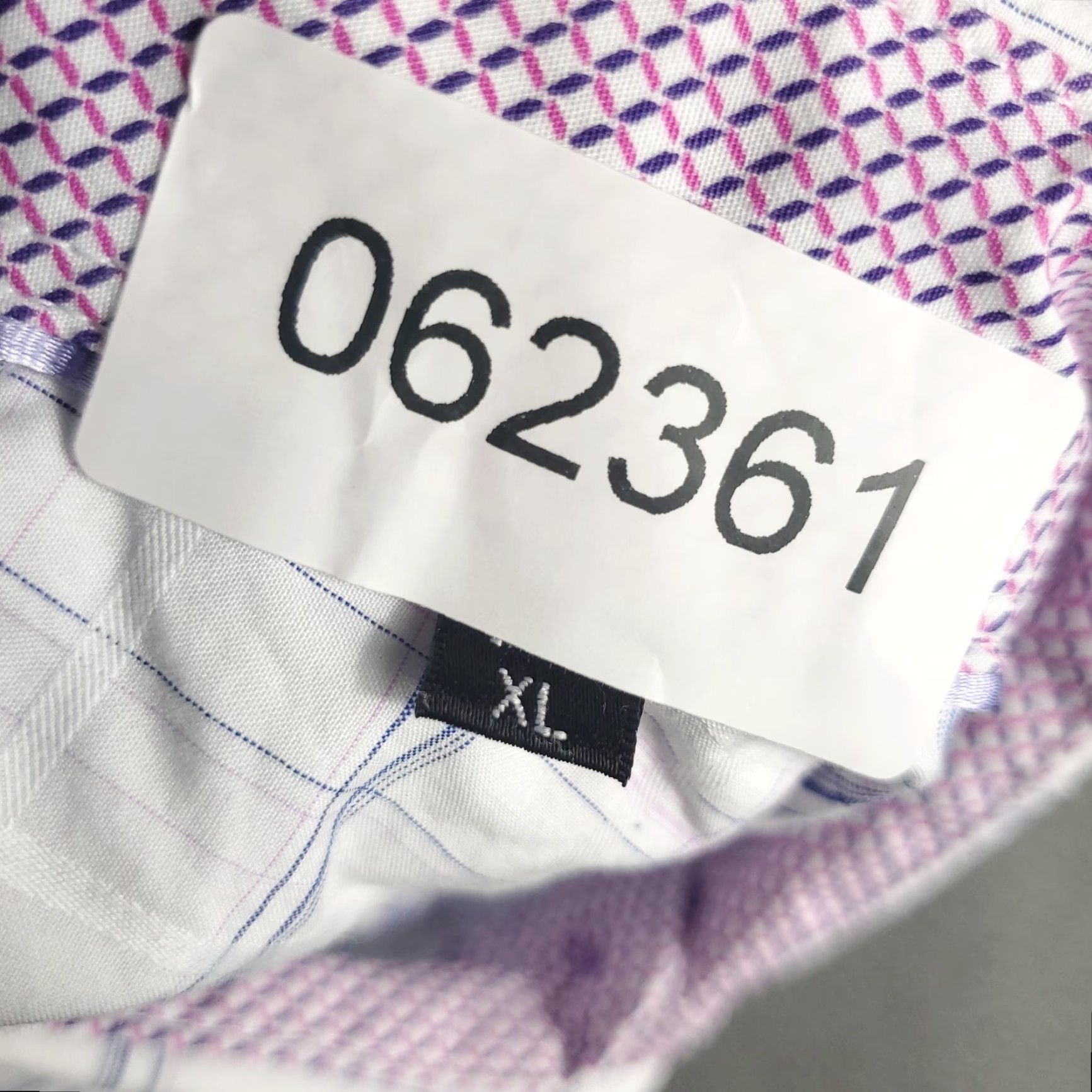 BUGATCHI BUGATCHI Uomo Button-Up Shirt Mens XL White Purple Plaid Long Sleeve Casual Business Preppy Size US XL / EU 56 / 4 - 8 Thumbnail