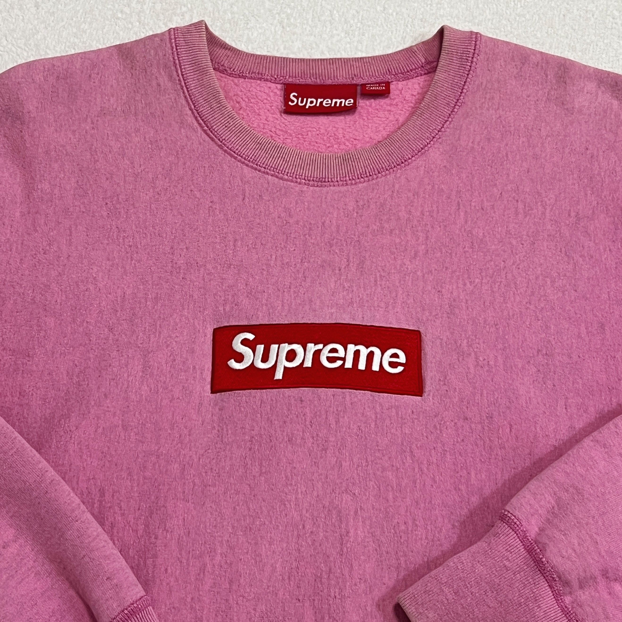 Supreme Supreme 15FW Box Logo CrewNeck Heather Pink Size US L / EU 52-54 / 3 - 2 Thumbnail