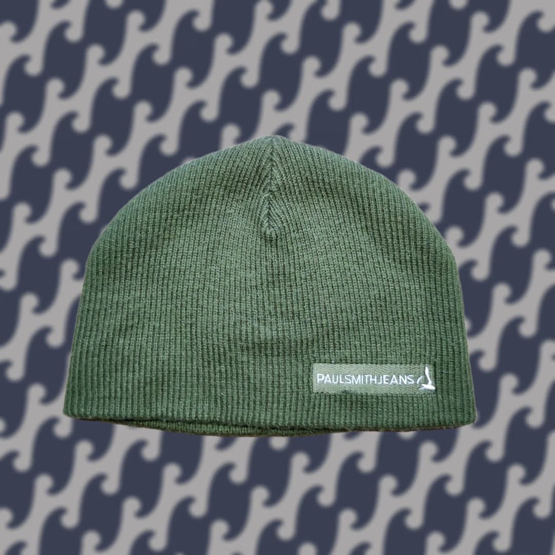 Paul Smith Paul Smith Jeans Beanie Hat One Size Green Unisex Adults Knit Acrylic PSJ Mens Womens Boys Girls Size 42" / US 20 - 1 Thumbnail