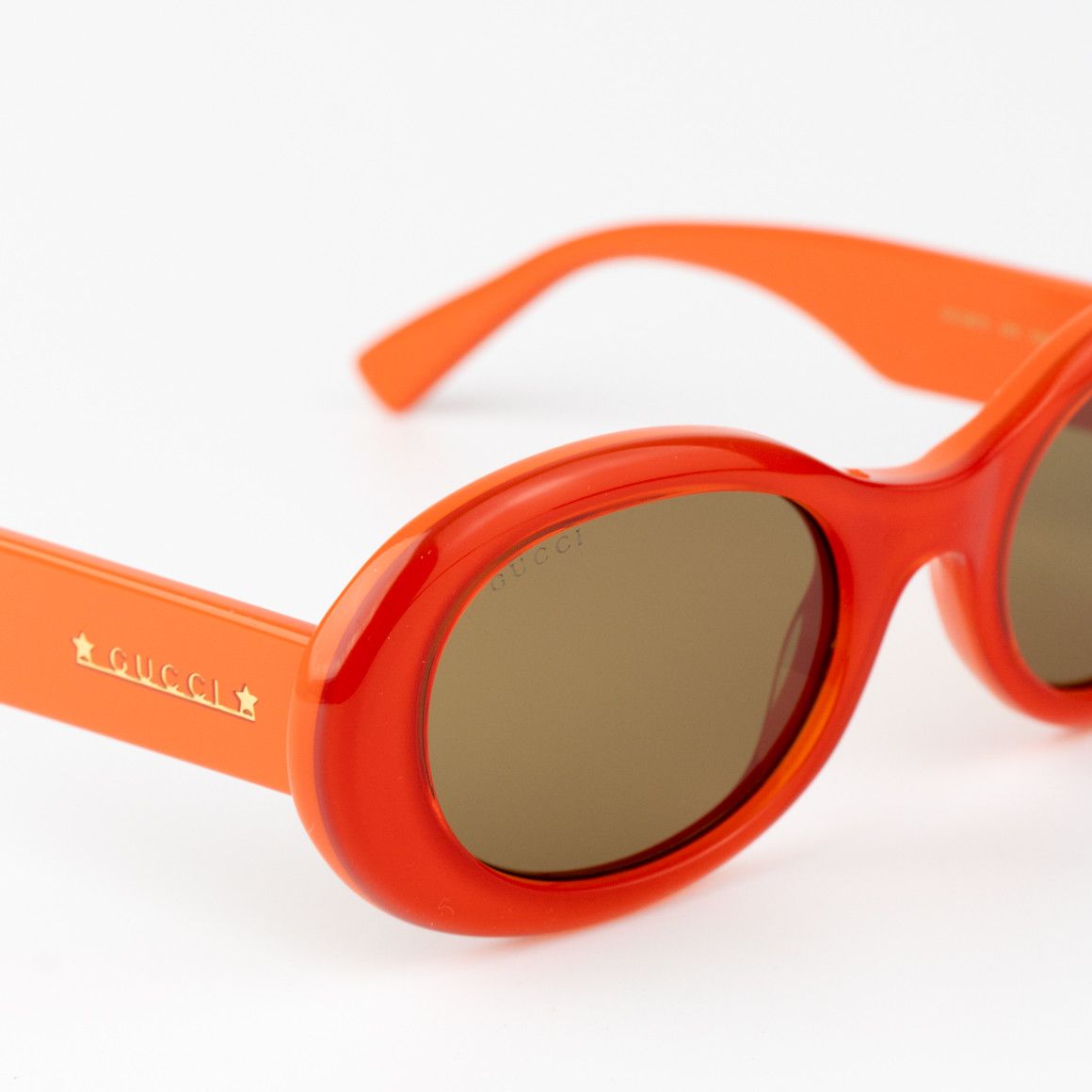 Gucci NEW Gucci GG1587S 003 Orange Brown Women Oval Sunglasses Size ONE SIZE - 6 Thumbnail