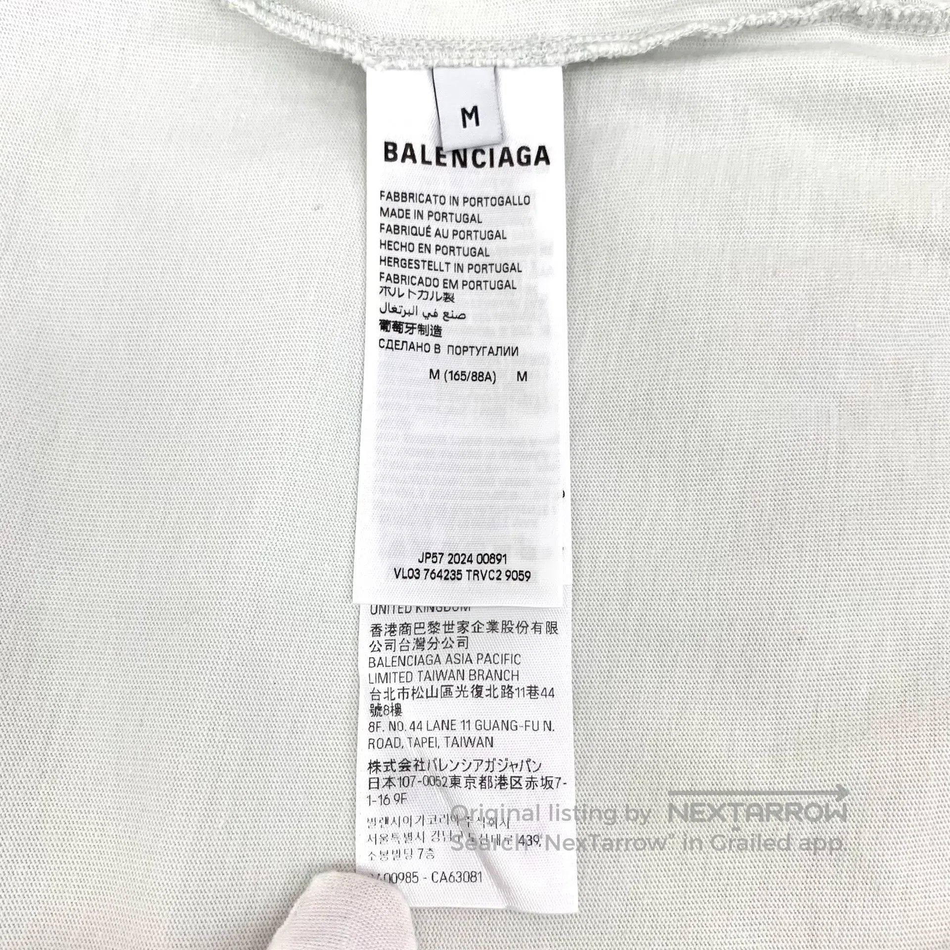 Balenciaga Balenciaga White logo lettered print cotton crew neck shor Size US M / EU 48-50 / 2 - 6 Thumbnail