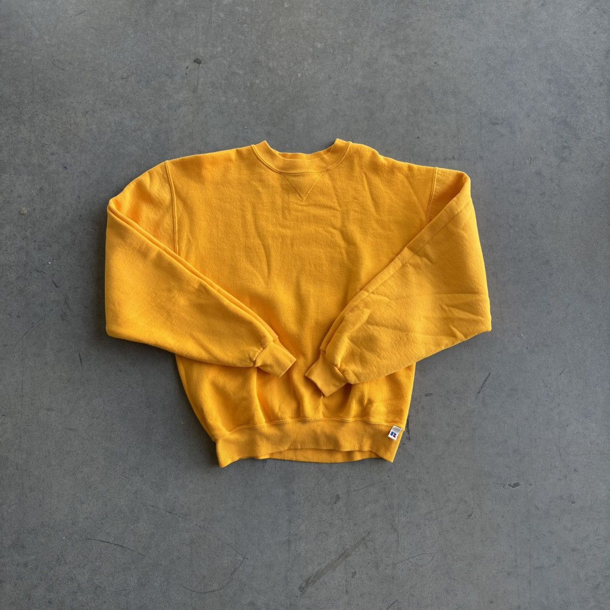 Russell Athletic Vintage yellow Russell V Stitch Sweat Shirt Medium Blank Size US M / EU 48-50 / 2 - 1 Thumbnail