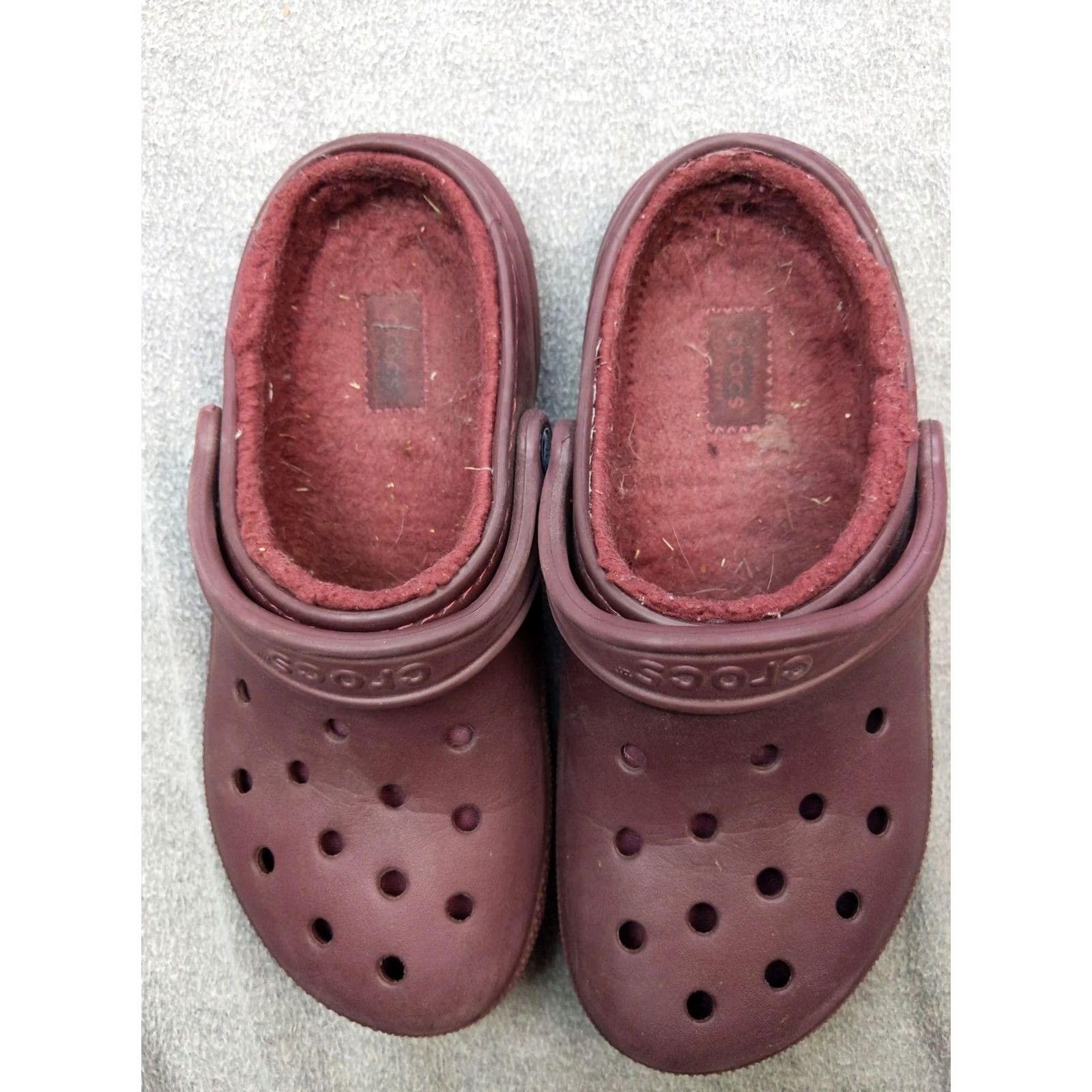 Crocs Crocs Classic Lined Clog Shoes Slip On Burgundy Fur Fleece Womens 8 Mens 6 Size M / US 6-8 / IT 42-44 - 2 Thumbnail
