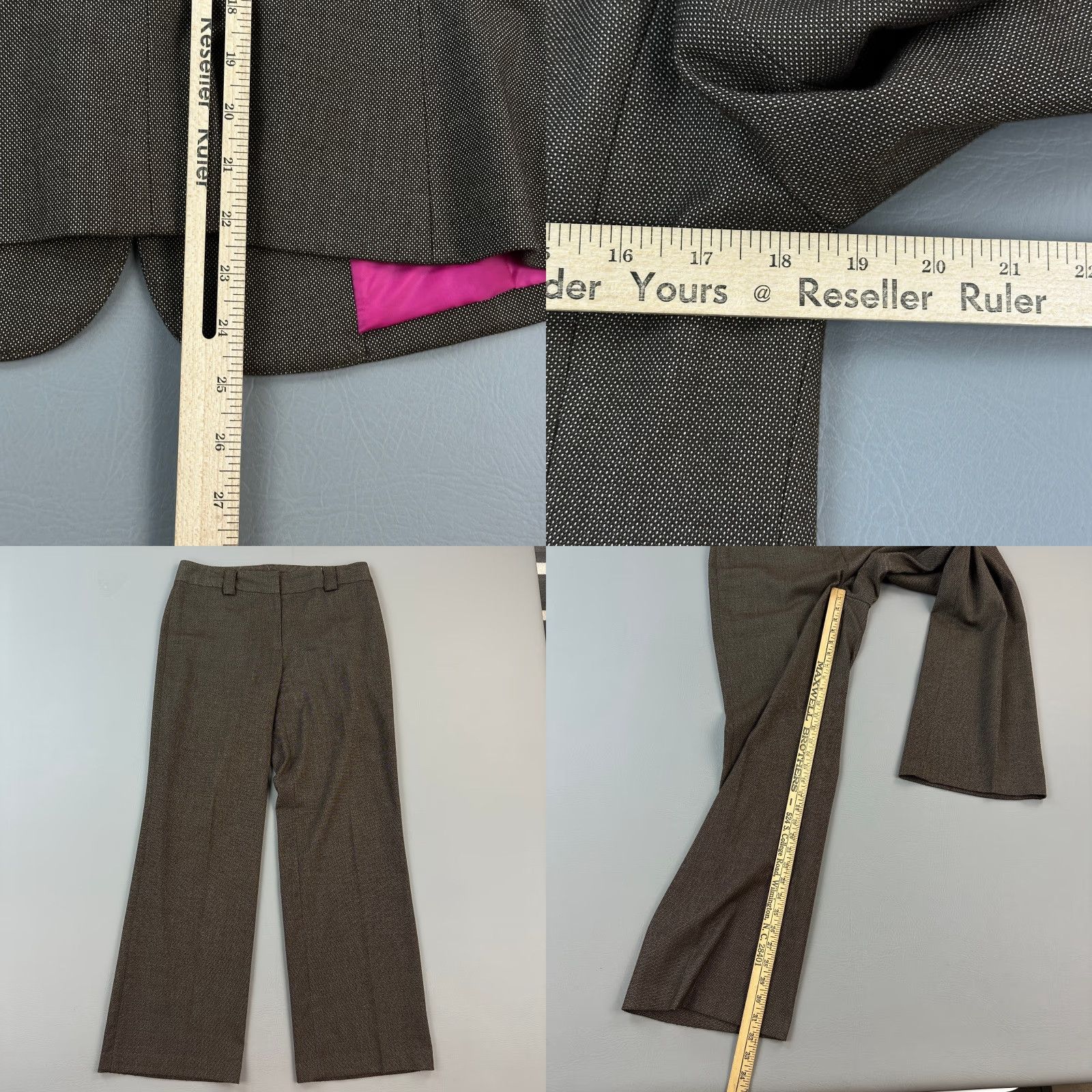 Vintage Sigrid Olsen Pantsuit Women's 10 Brown Blazer Slacks Career Office Set of 2 - Jacket Pants, Brown, Regular, 2 Piece, Veuillez, Dry Clean Only Size 32" / US 10 / IT 46 - 9 Thumbnail