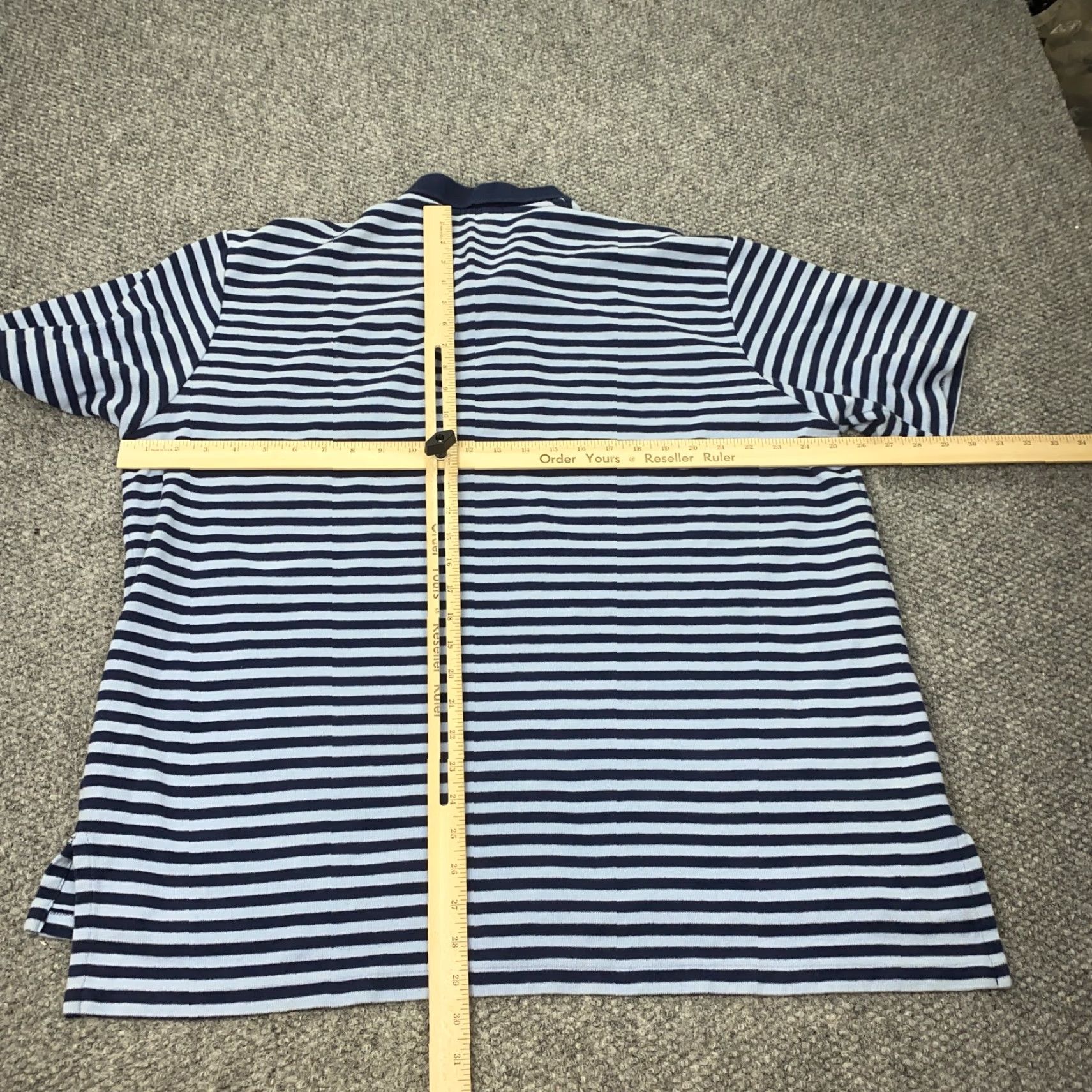 Polo Ralph Lauren VINTAGE Polo Ralph Lauren Polo Shirt Mens 2XL Blue Striped Cotton Short Sleeve Casual Golf Tennis Size US XXL / EU 58 / 5 - 5 Thumbnail