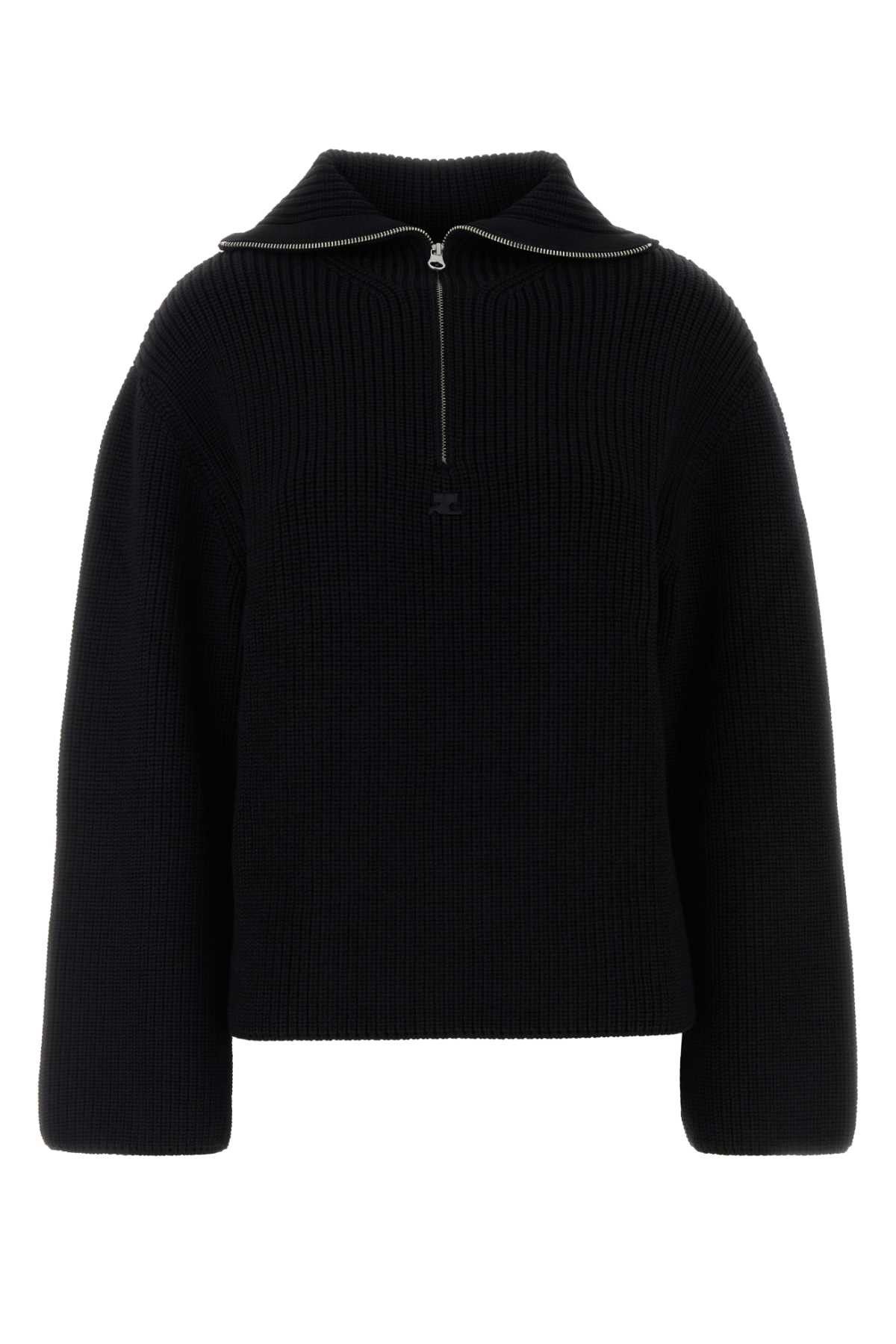 Courreges Black Wool Oversize Sweater Size XXS / US 00 / IT 34 - 1 Thumbnail