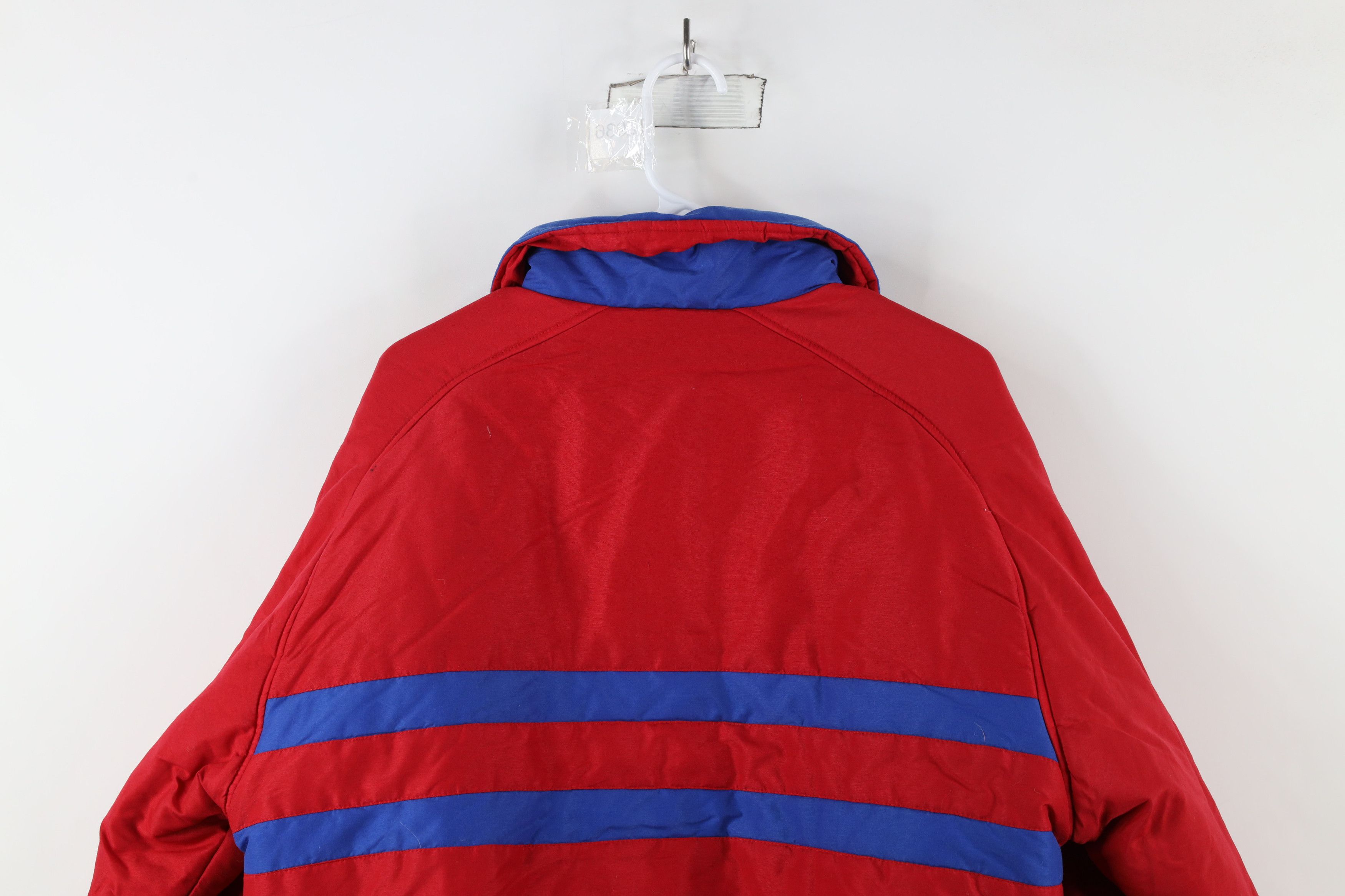 Vintage Vintage 90s Streetwear Striped Full Zip Puffer Jacket Red Size US L / EU 52-54 / 3 - 13 Thumbnail