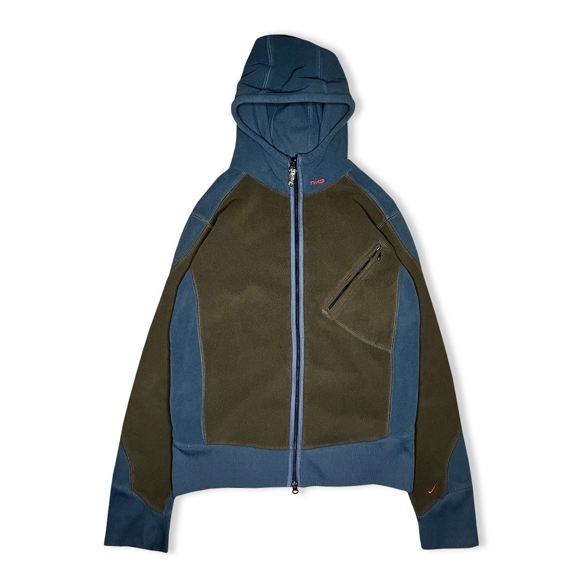 Nike 2001 Nike Technical Panelled Double Zip Hooded Fleece Size US S / EU 44-46 / 1 - 2 Thumbnail