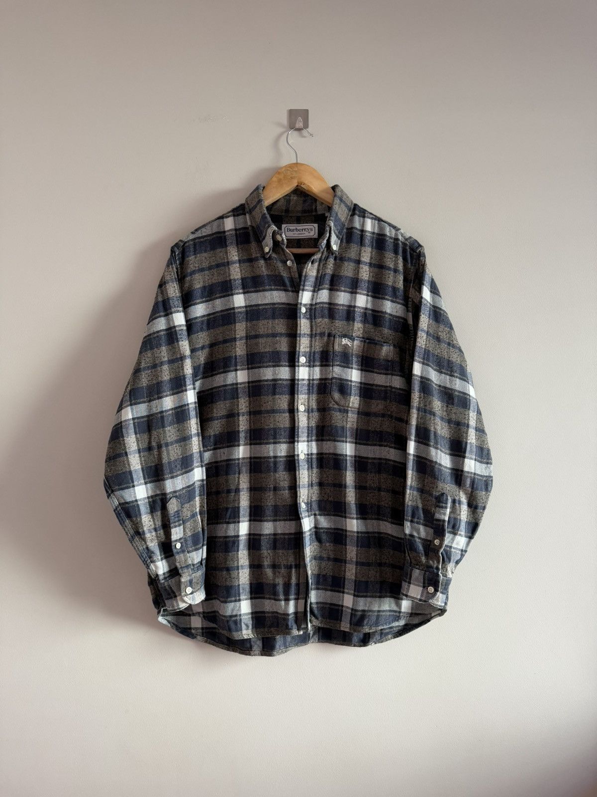 Burberry Burberrys Vintage Flannel Shirt Distressed Check Size US L / EU 52-54 / 3 - 1 Thumbnail