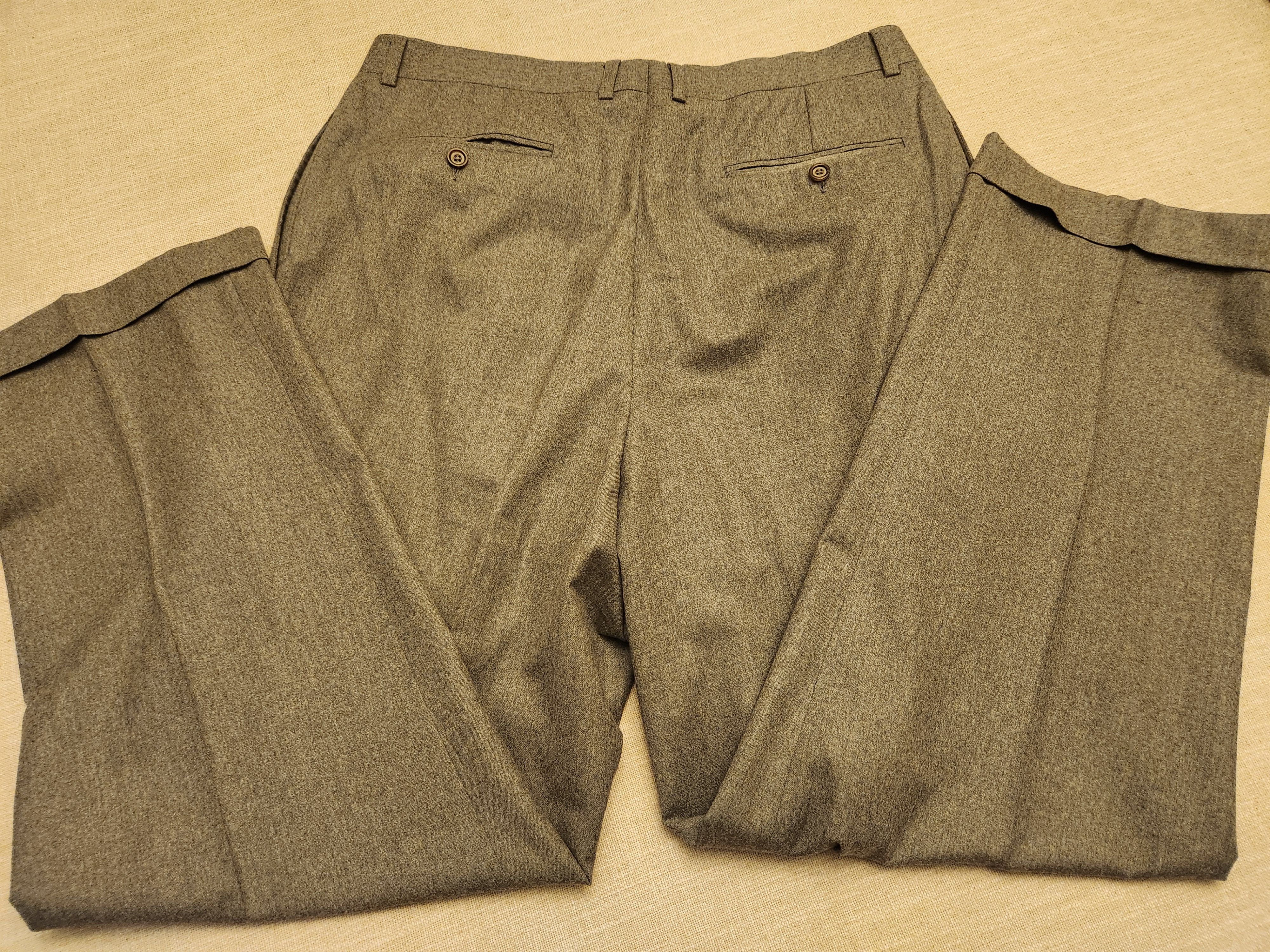 Vitale Barberis Canonico VTG 90's Harold Powell 100% Wool Pleated Front Pants Size US 38 / EU 54 - 3 Thumbnail