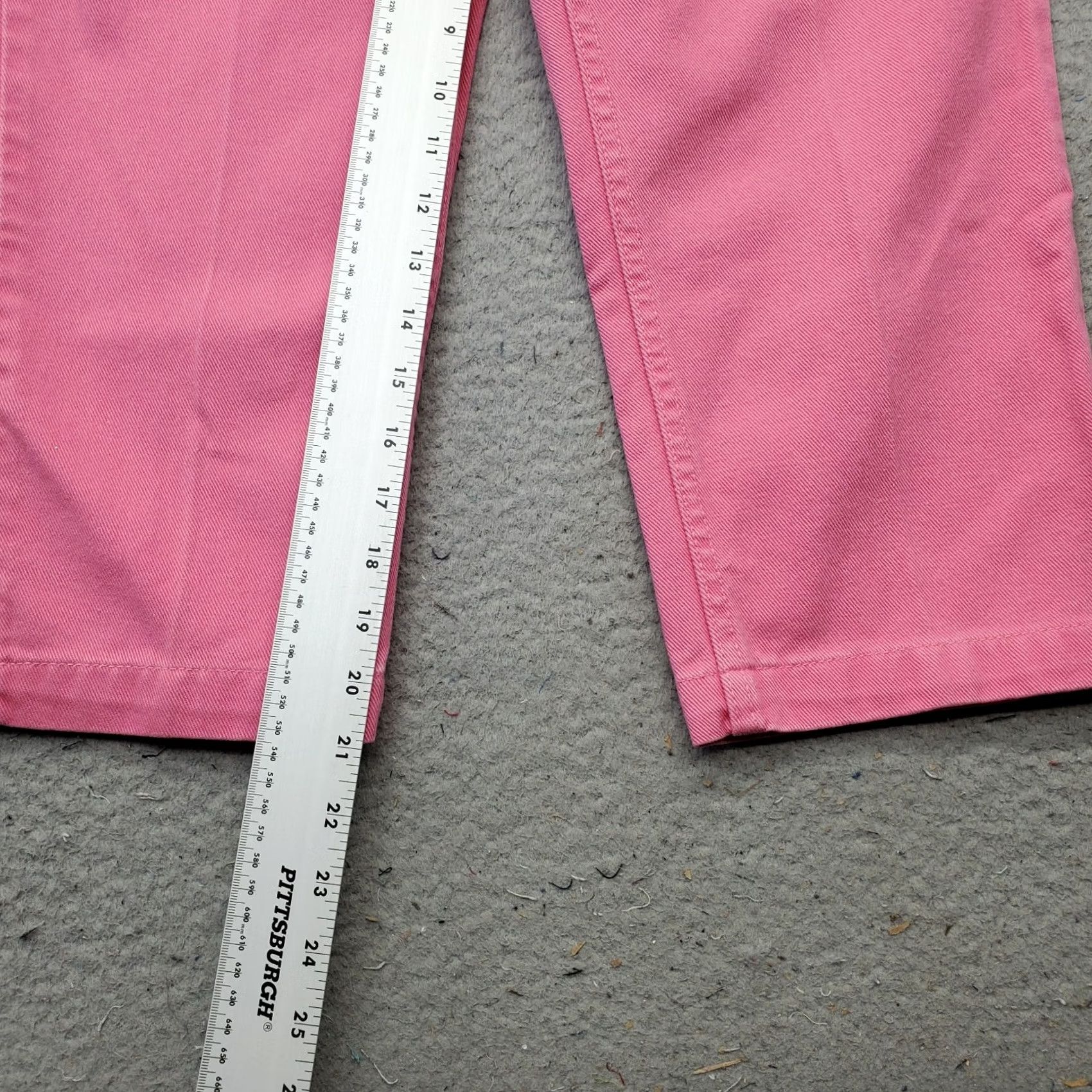 Pinko Jeanology Pink Cropped Jeans Womens 8 5-Pocket Straight Ankle Slit Medium Wash Denim 21 Inseam 27 In Waist Size 30" / US 8 / IT 44 - 4 Thumbnail
