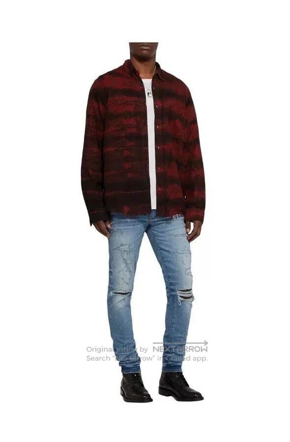 Amiri amiri bleached flannel shirt in red. Size US L / EU 52-54 / 3 - 8 Thumbnail
