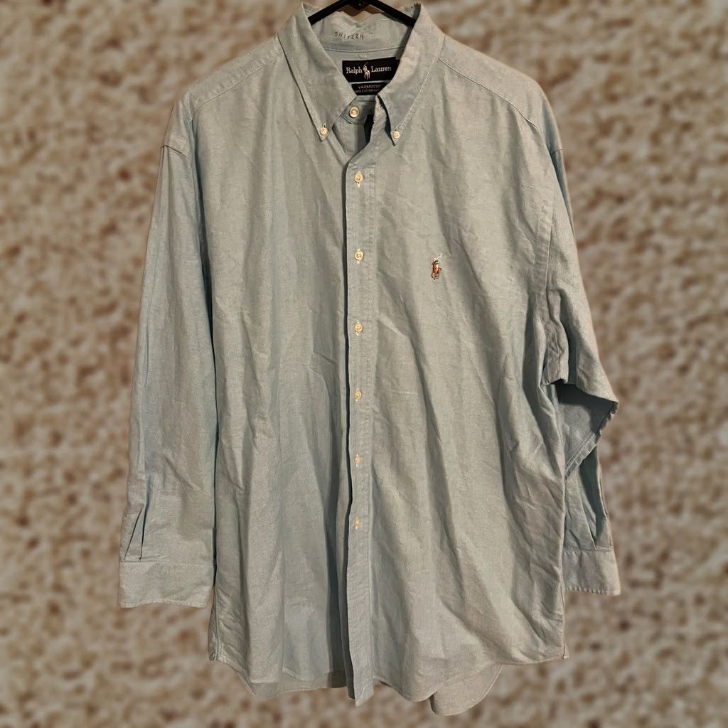 Polo Ralph Lauren Polo Ralph Lauren Yarmouth Shirt Adult L/S Button Up Blue Mens 17 Size 46R - 1 Thumbnail
