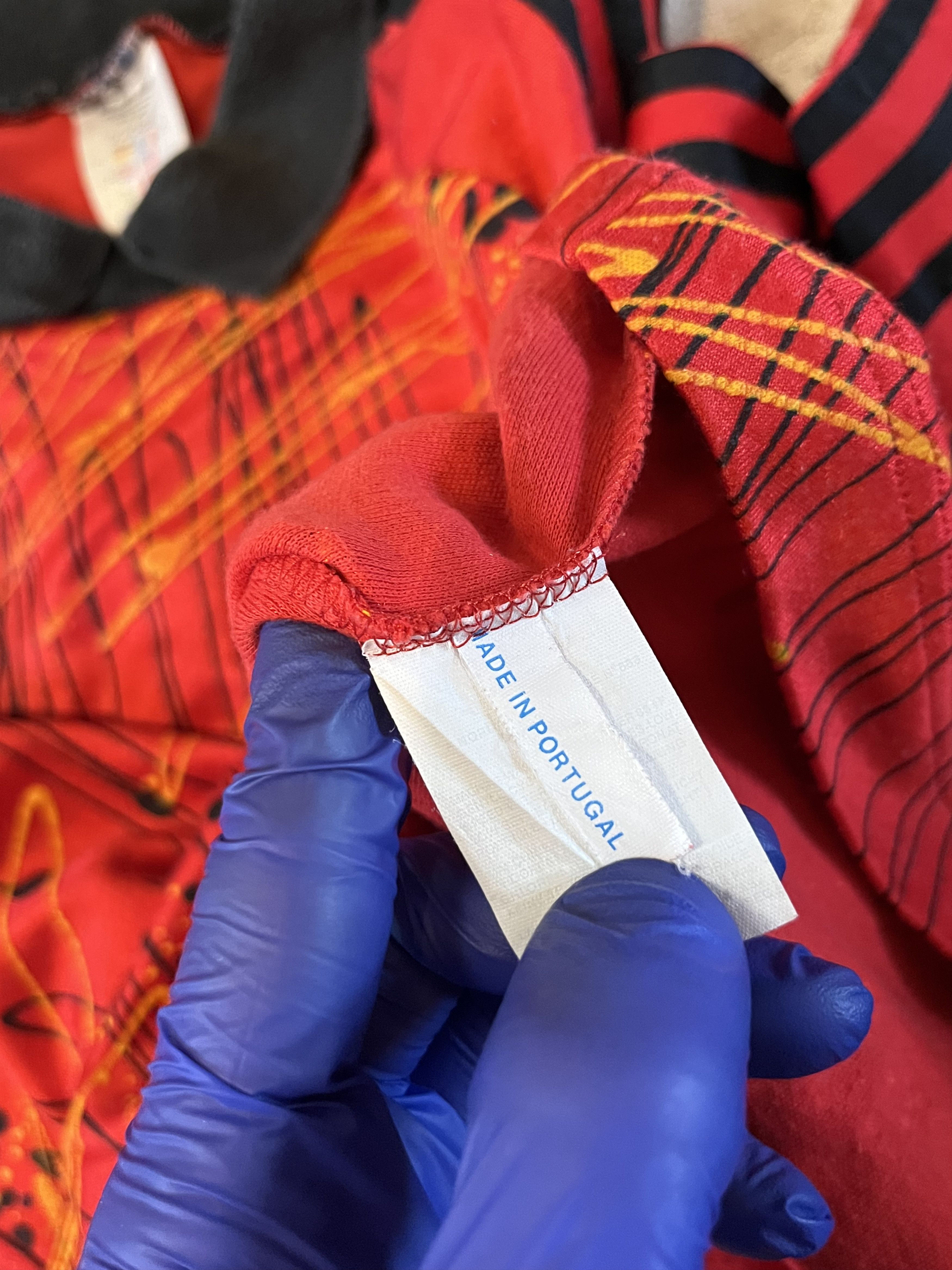 Vintage 1990 Adidas Goalkeeper Jersey Red Paint Splatter Padded Size US L / EU 52-54 / 3 - 8 Thumbnail