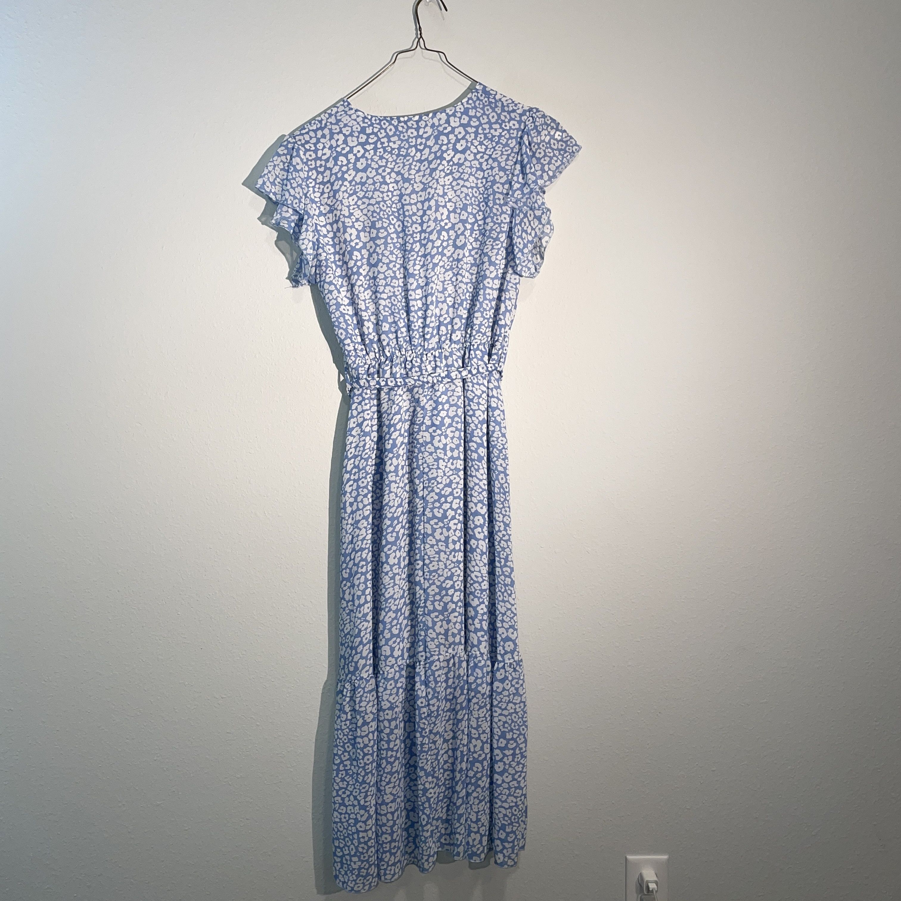 Other Pretty Garden Womens Floral Maxi Dress, Blue, Belted, M Size M / US 6-8 / IT 42-44 - 4 Thumbnail
