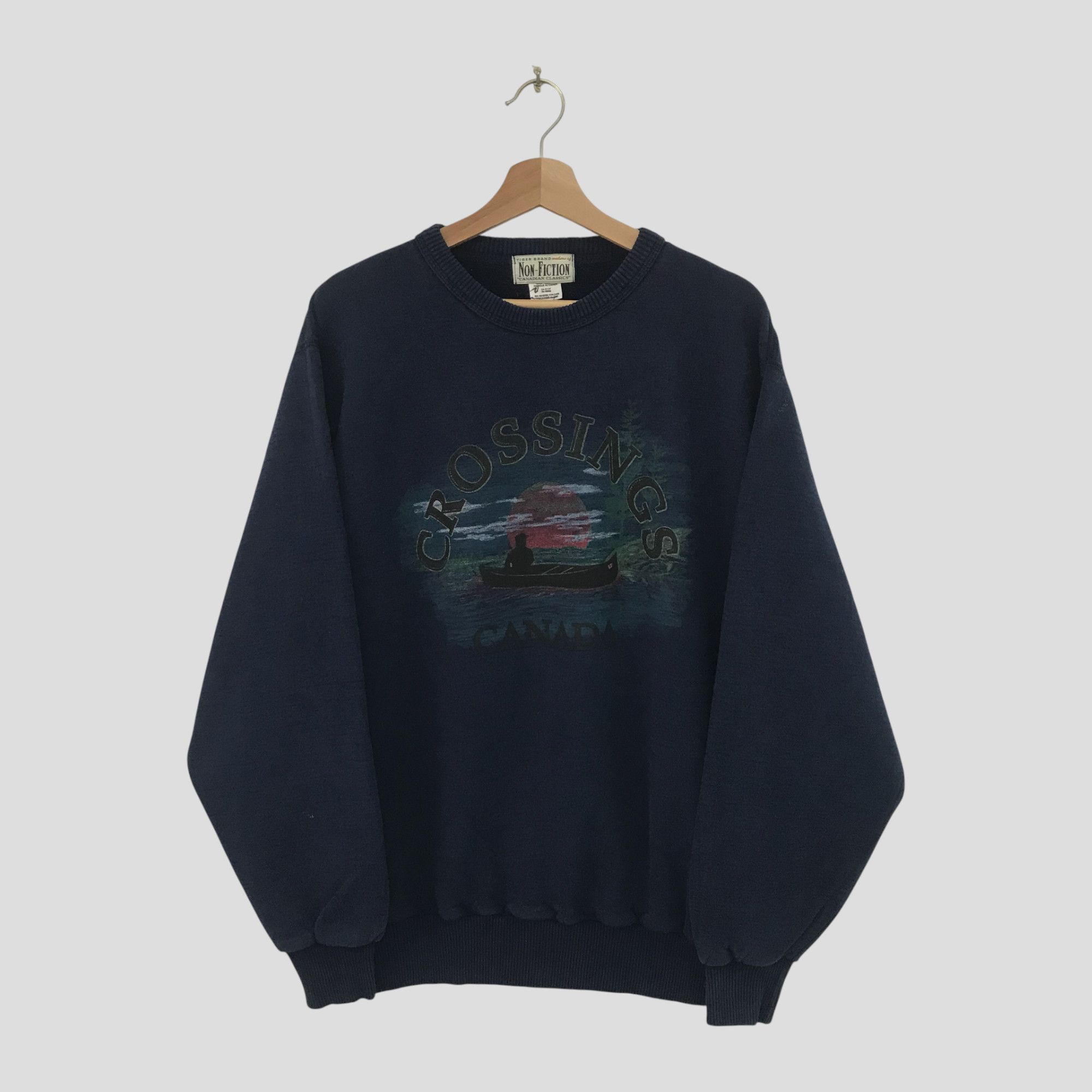 FunSet of Art Vintage 90's Crossings Canada Blue Sweatshirt - 58 Size US XL / EU 56 / 4 - 3 Thumbnail