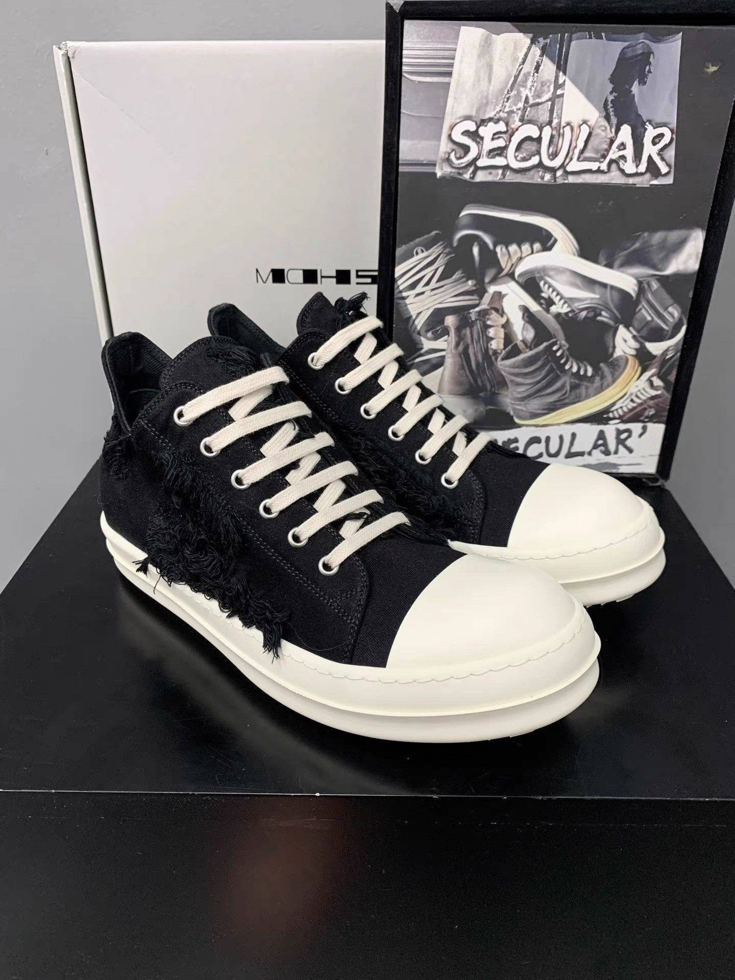 Rick Owens Rick Owens 22SS Slashed Distorted Low Sneakers K34 Size US 7 / EU 40 - 2 Thumbnail