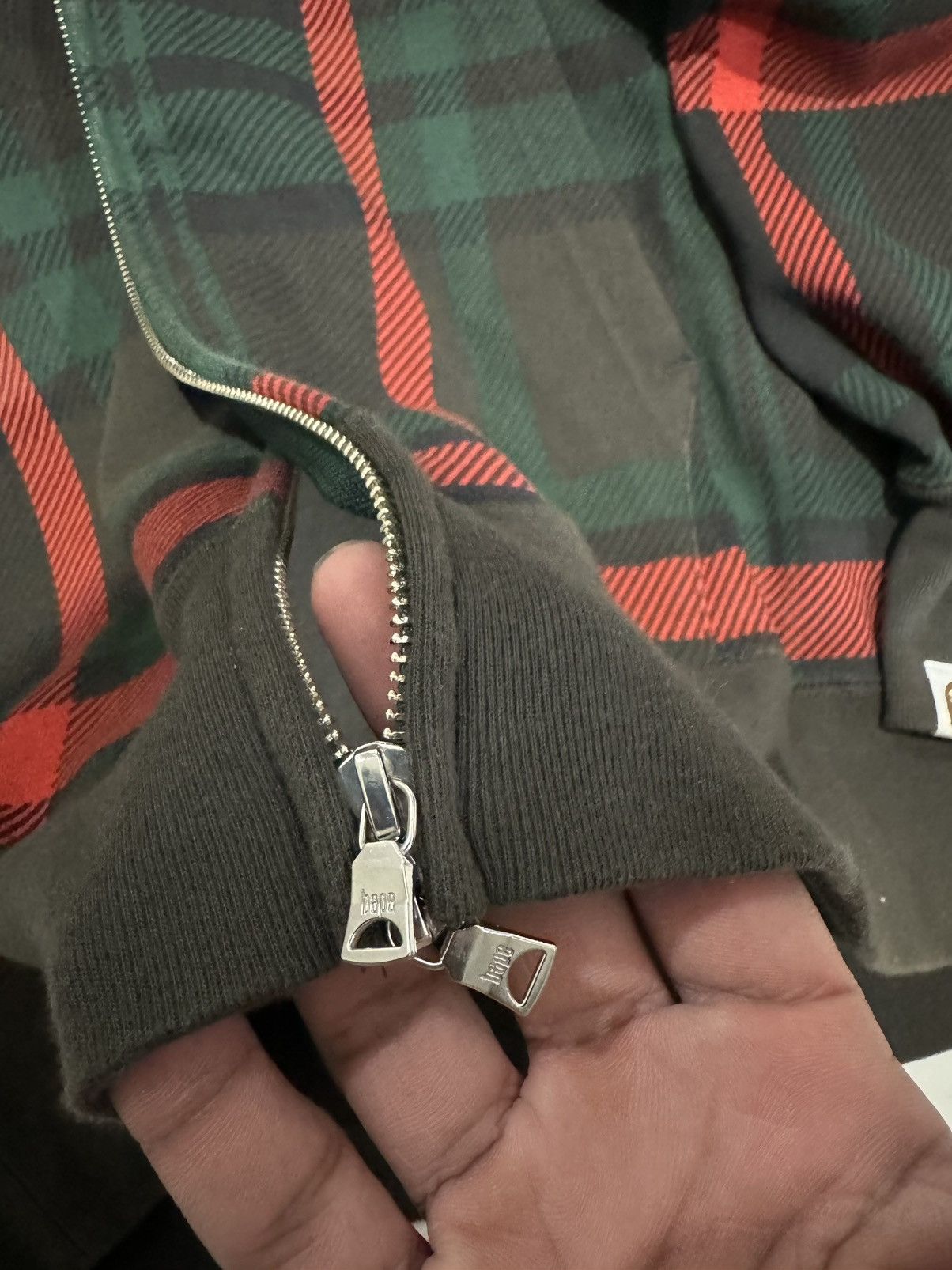 Bape Bape Check 2nd Ape Wide Full Zip Hoodie Size US XXL / EU 58 / 5 - 2 Thumbnail