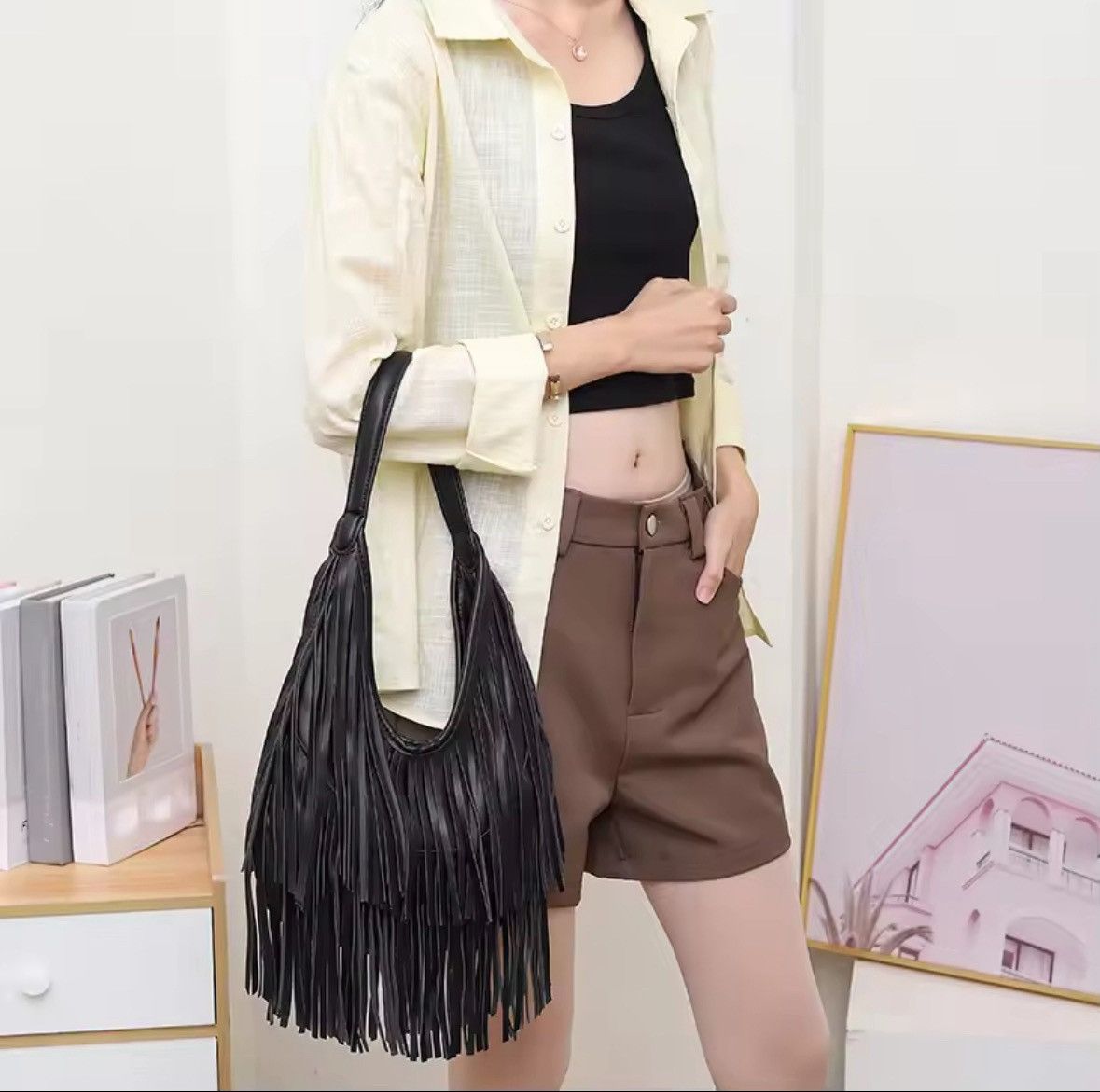 Other Long Tassels Women handbag Fashion Shoulder Bags for ladies Size ONE SIZE - 3 Thumbnail