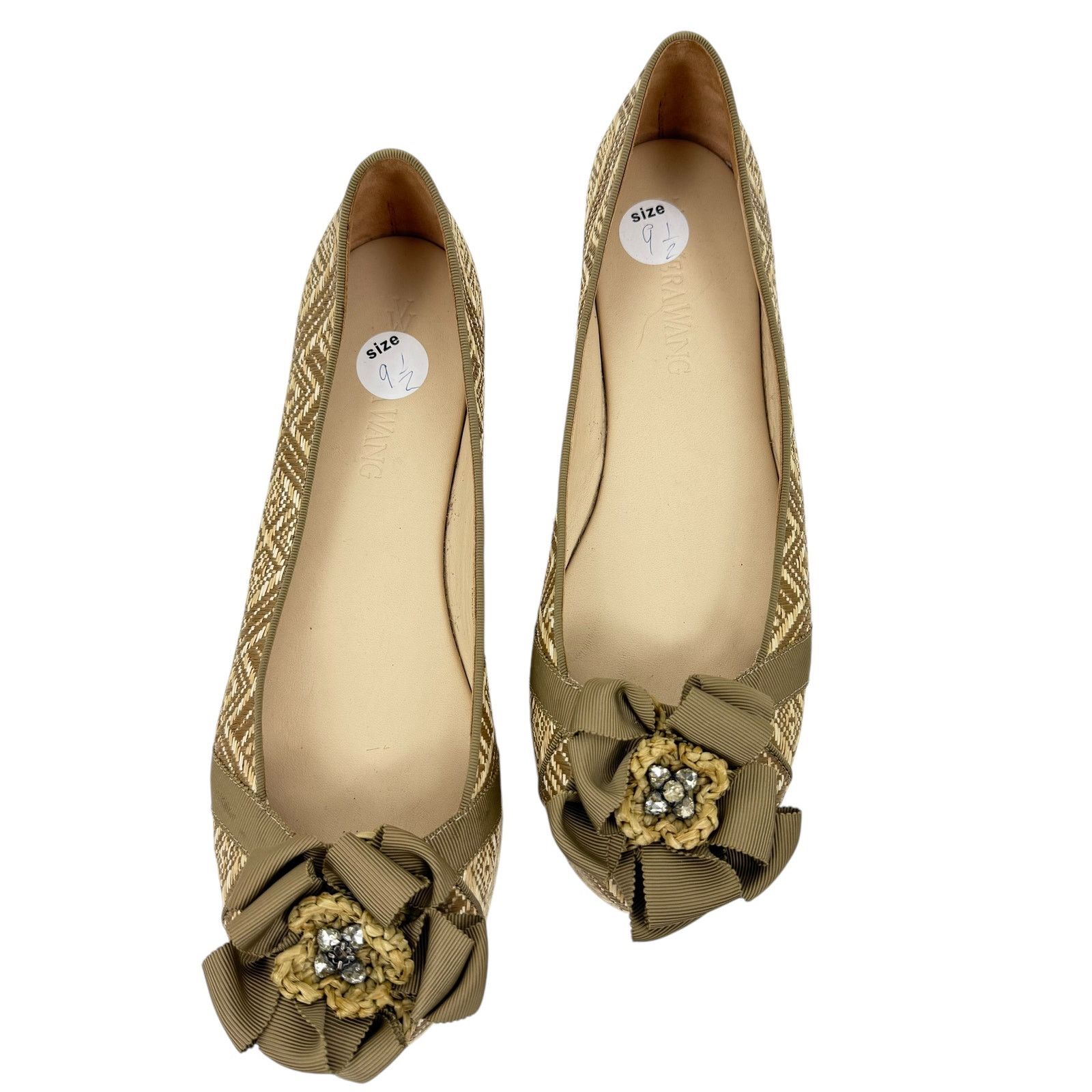 Vera Wang NEW Vera Wang Lavender Eri Basketweave Flats Leather Beige Size US 9.5 / IT 39.5 - 4 Thumbnail