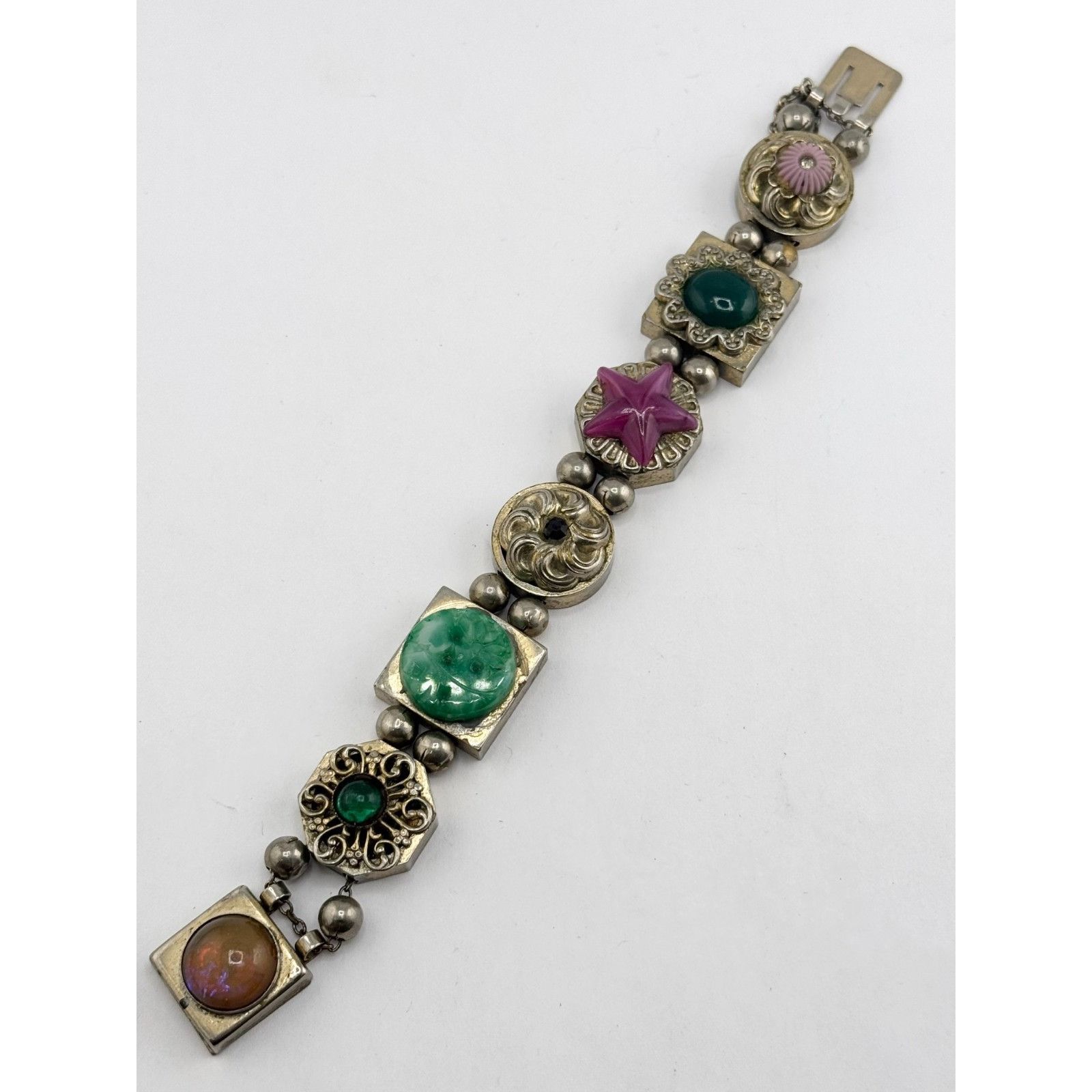Vintage REINAD Slide Charm Bracelet Vintage Victorian Revival Size ONE SIZE - 6 Thumbnail