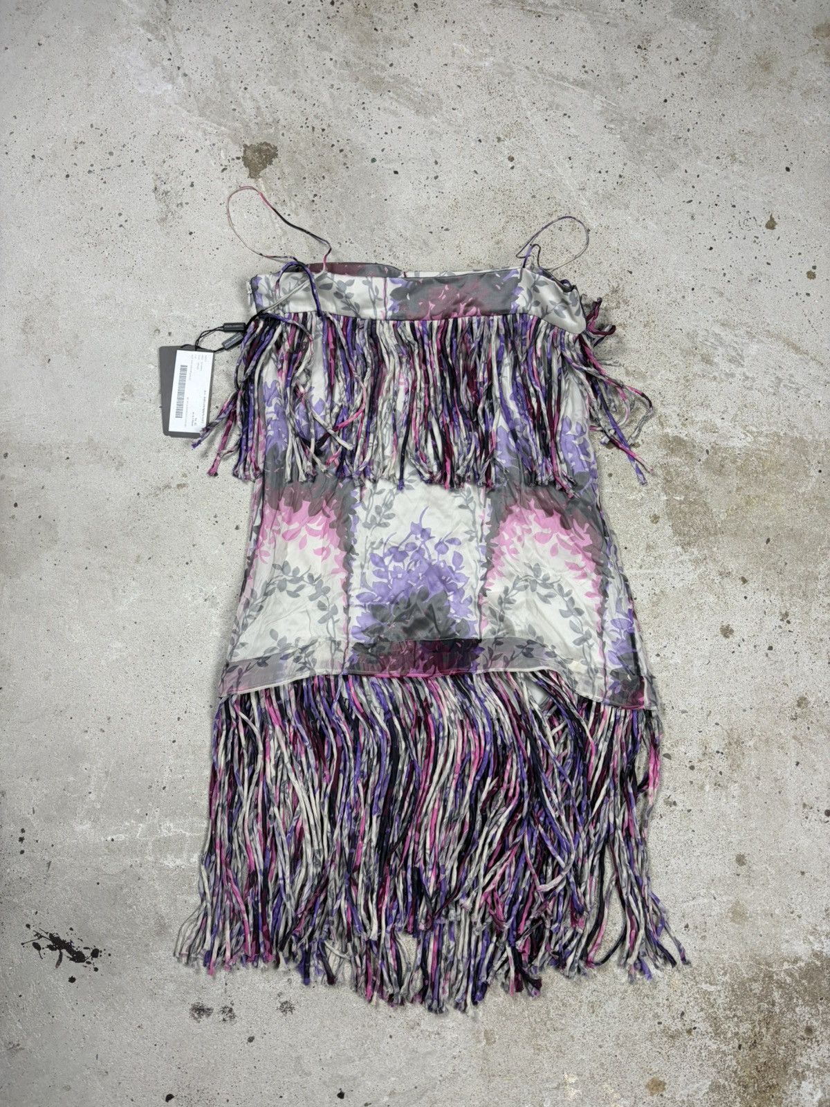 Dolce & Gabbana SS 2004 Dolce & Gabbana Silk Fringe Mesh Dress Size M / US 6-8 / IT 42-44 - 3 Thumbnail