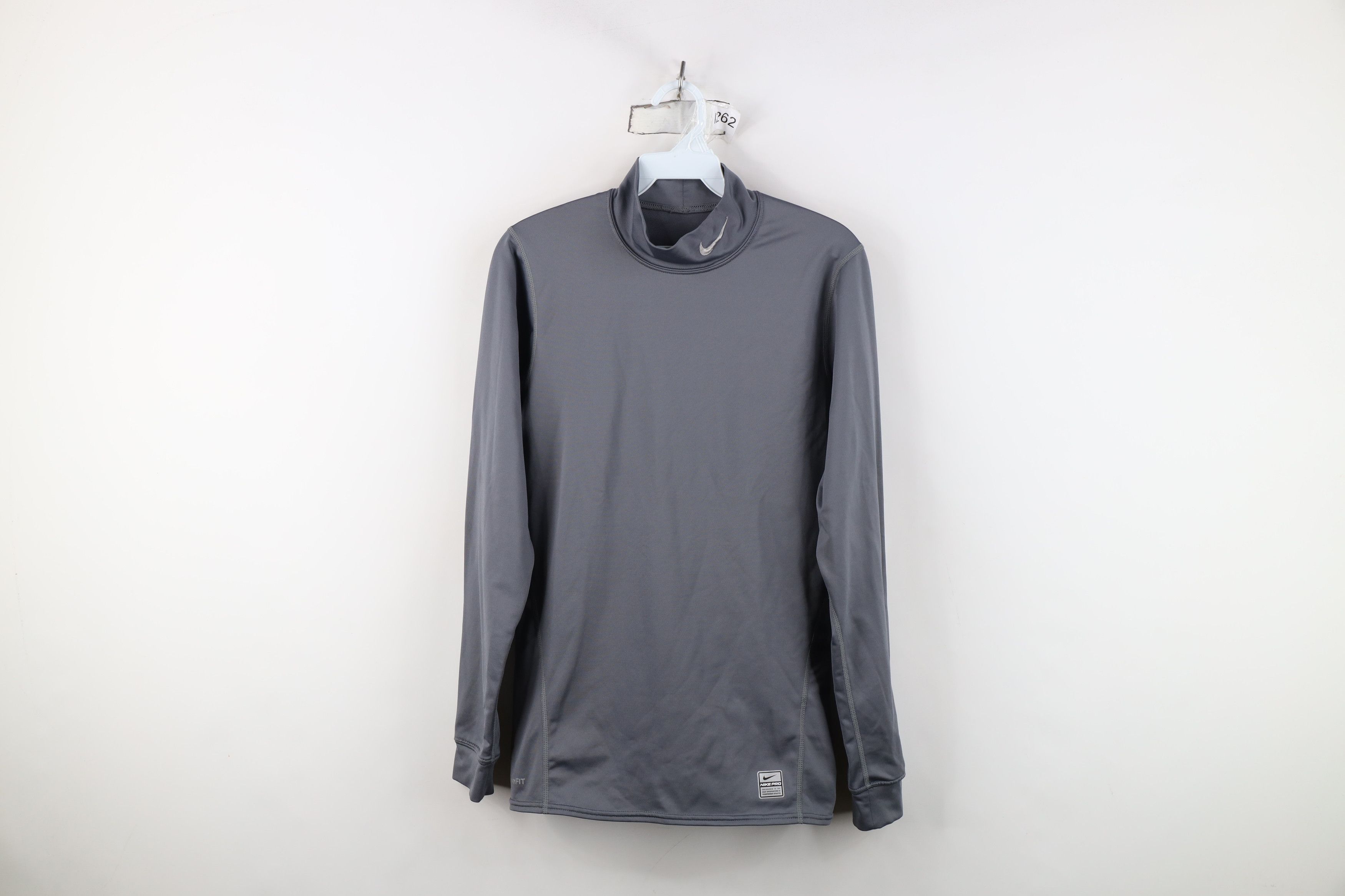 Nike Nike Pro Compression Mock Neck Long Sleeve T-Shirt Gray Size US M / EU 48-50 / 2 - 1 Thumbnail
