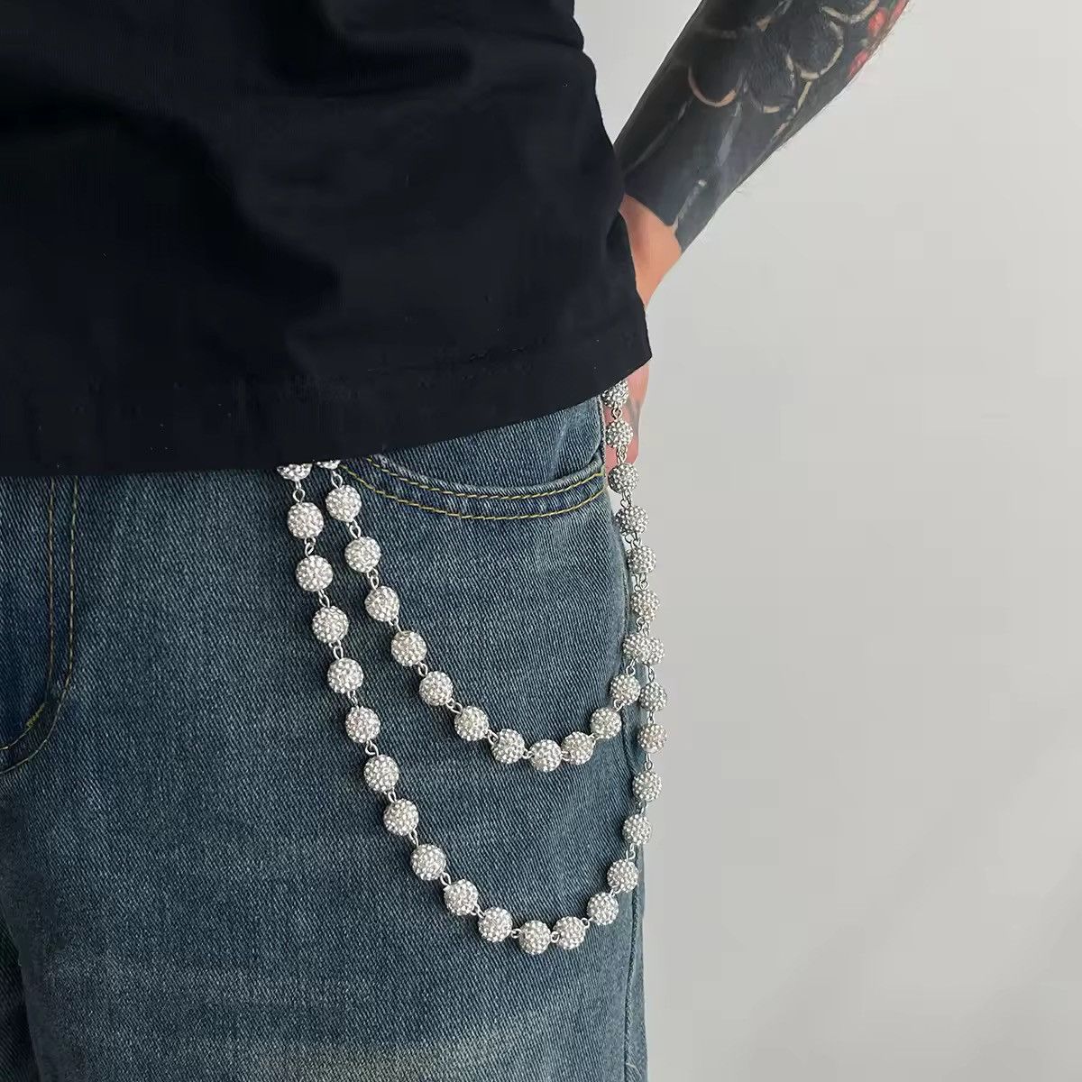 Japanese Brand Ball Chain Wallet/Key Chain - Double Strand, Trendy Size ONE SIZE - 2 Thumbnail