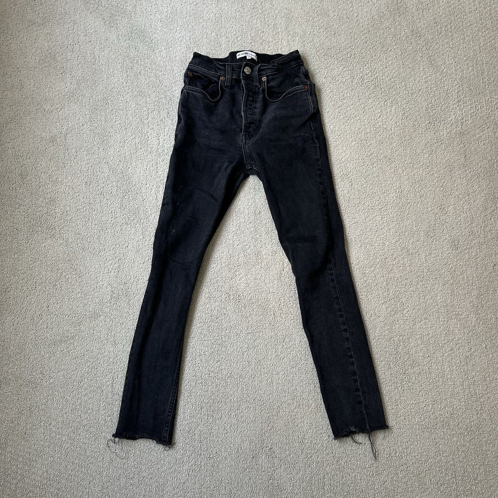 RE/DONE RE/DONE Originals High Rise Ankle Crop Jeans Black Button-Fl Size 25" / US 0 / IT 36 - 2 Thumbnail