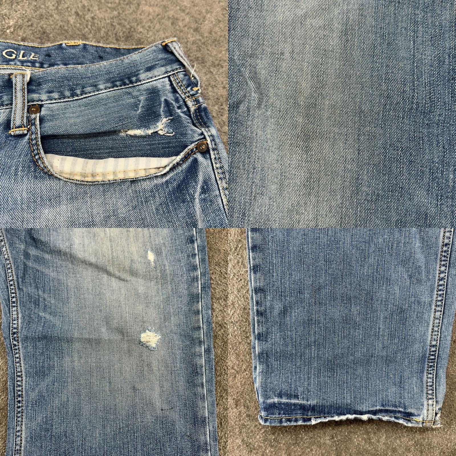 American Eagle Outfitters American Eagle Jeans Mens 38x32 Blue Relaxed Straight Distressed 5-Pocket Denim Jeans Mens Blue Distressed Retro Vintage? Size US 38 / EU 54 - 8 Thumbnail