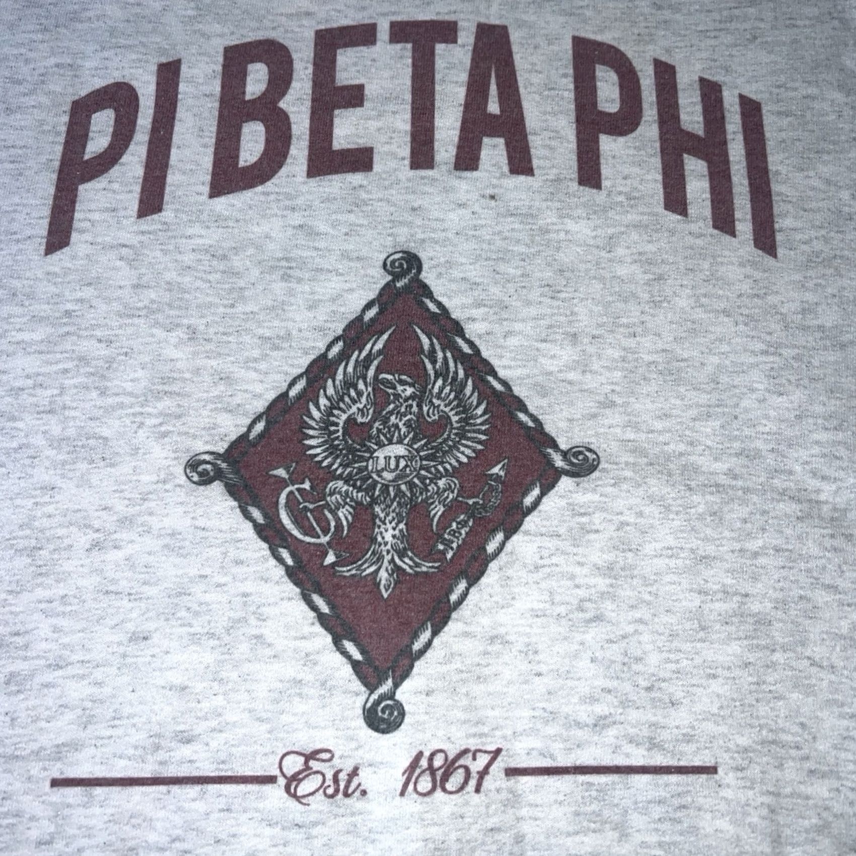 Vintage VINTAGE Pi Beta Phi Sorority Crest Lux Falcon Spear Trumpet Sweatshirt M Gray Unisex Adults T-Shirt Regular All Seasons Girls Size US M / EU 48-50 / 2 - 2 Thumbnail