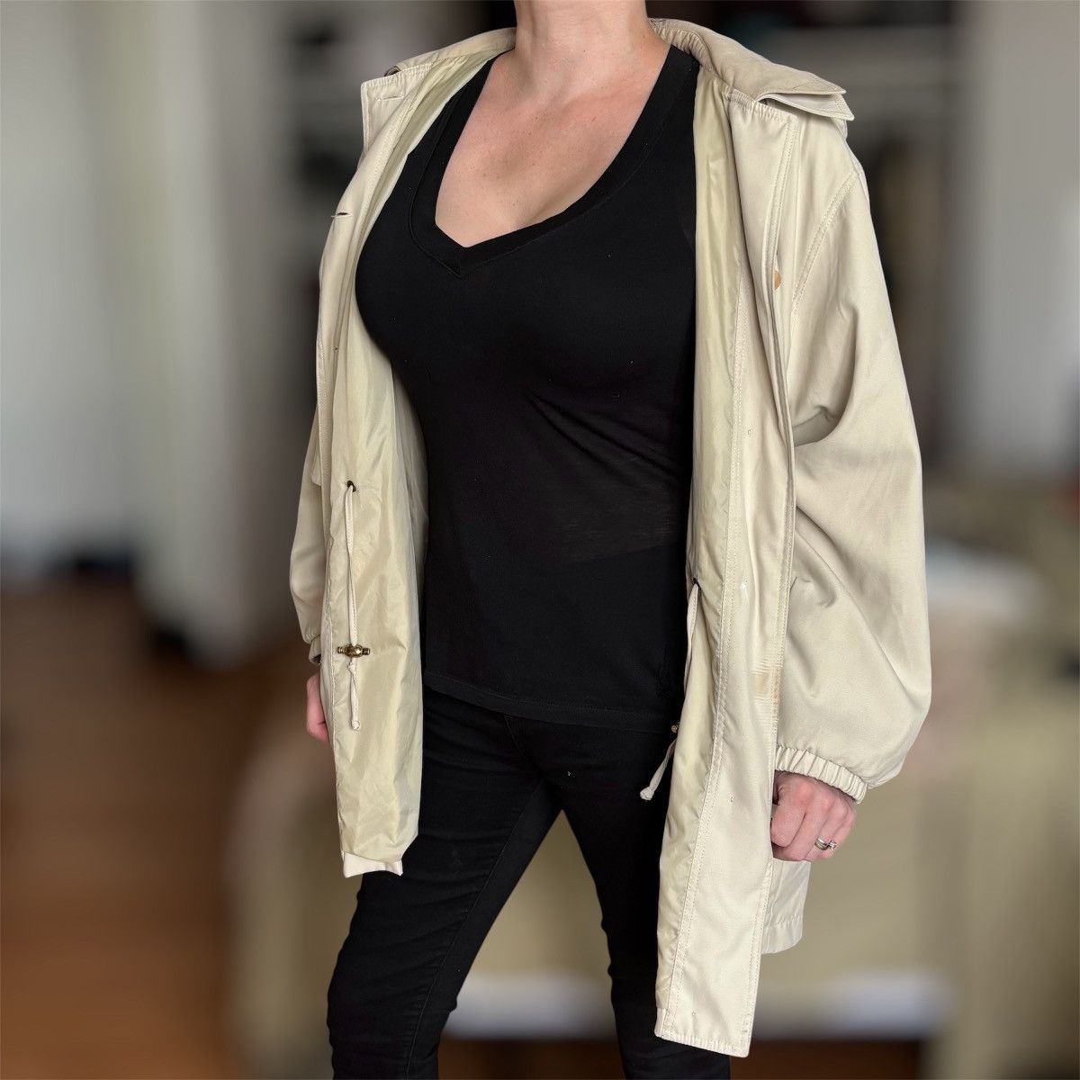 Vintage Carlo Briani Beige Hooded Coat Size L Size L / US 10 / IT 46 - 5 Thumbnail