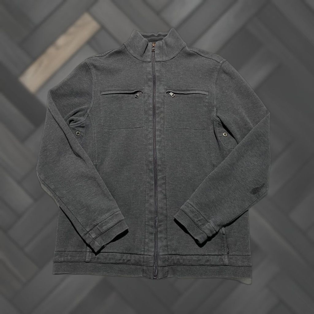 Calvin Klein Calvin Klein Charcoal Gray Full Zip Mock Neck Cotton Jacket Mens Size S Size US S / EU 44-46 / 1 - 1 Thumbnail