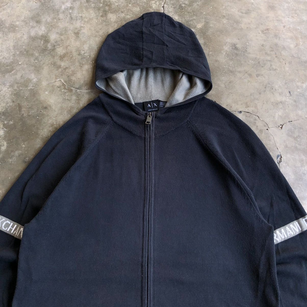 Armani Exchange Armani Exchange Logo Slevee Taped Ziphoodie Black Luxury Size US L / EU 52-54 / 3 - 4 Thumbnail