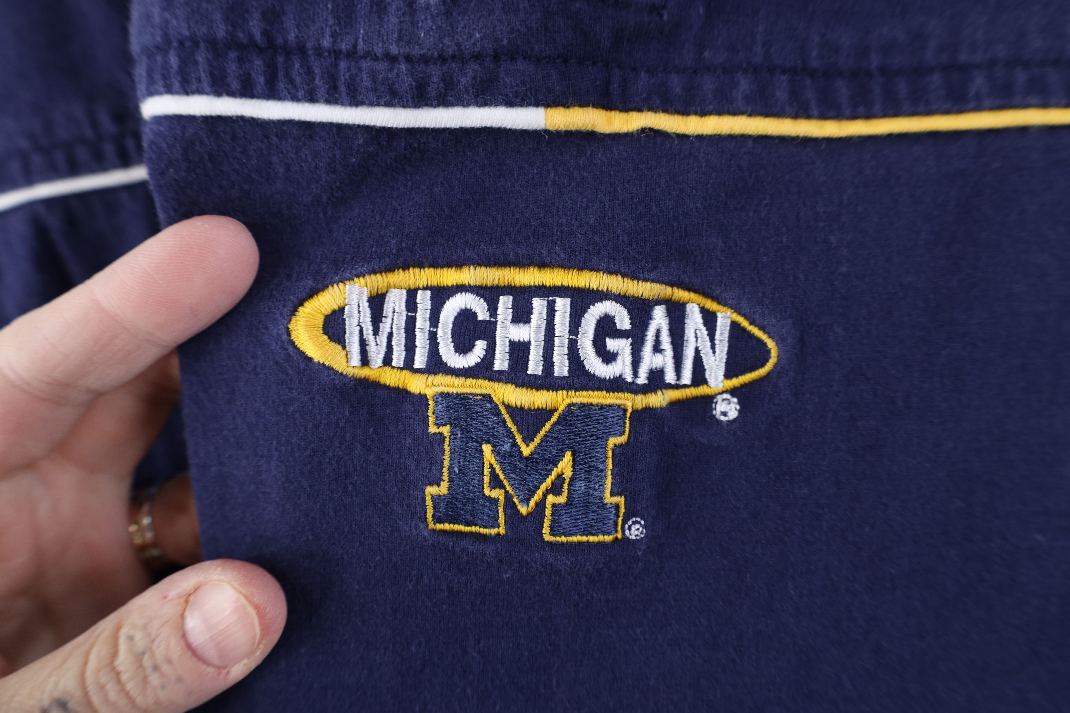 Vintage Vintage 90s University of Michigan Rugby Polo Shirt Blue Size US L / EU 52-54 / 3 - 4 Thumbnail
