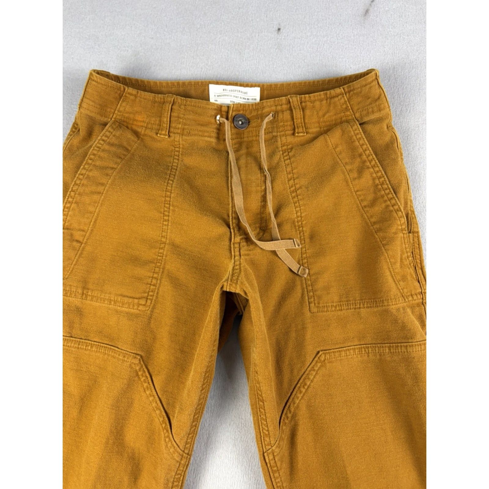 Vintage REI Co-Op Pants Mens 30x30 Brown Jogger Tapered Drawstring Classic Casual Pants Army Pattern Pockets Regular Fit Cotton Canvas Front Flat Front Size US 30 / EU 46 - 2 Thumbnail