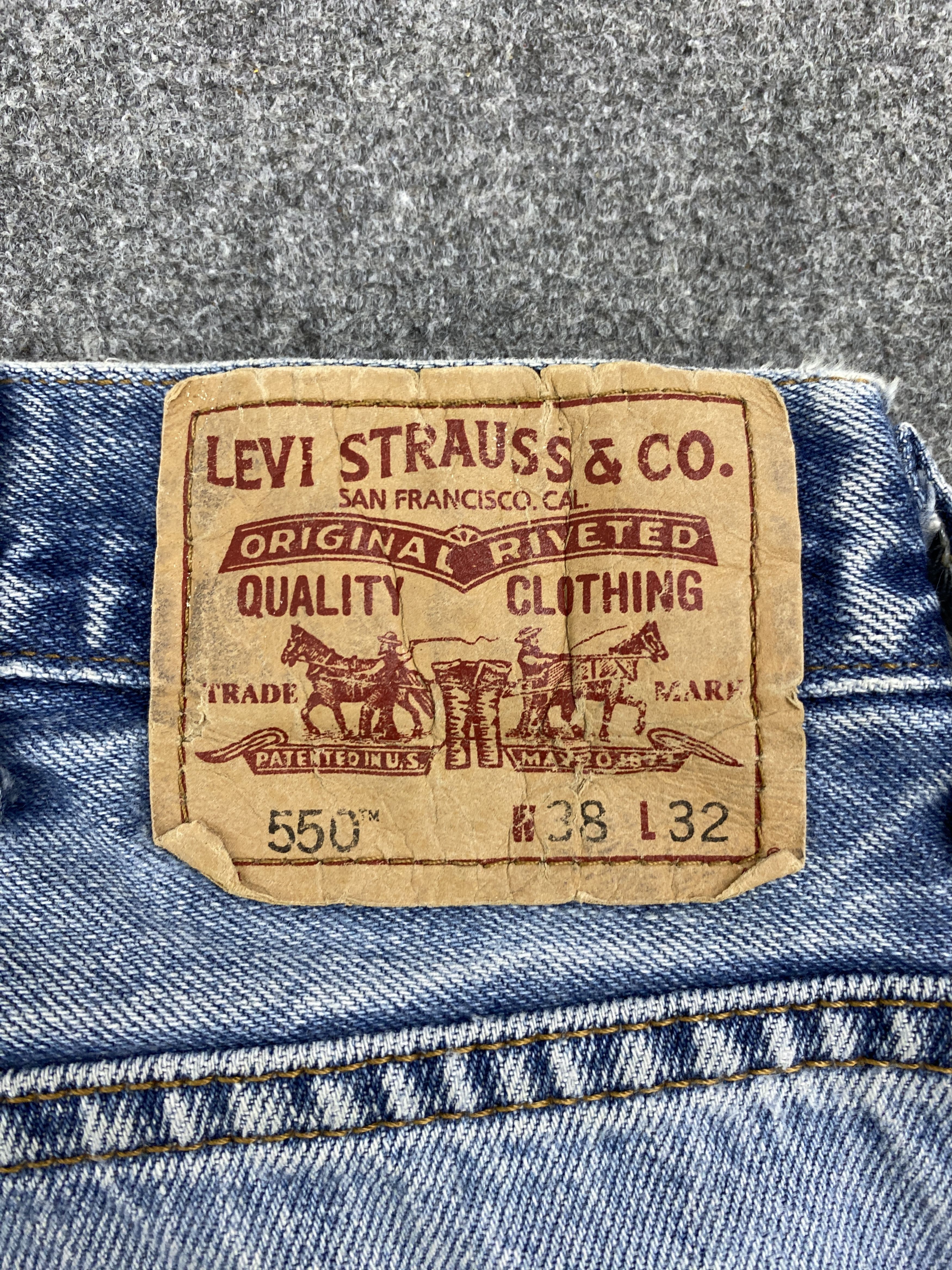Levi's × Vintage Vintage Levis 550 Faded Blue Denim Jeans Size US 36 / EU 52 - 5 Thumbnail