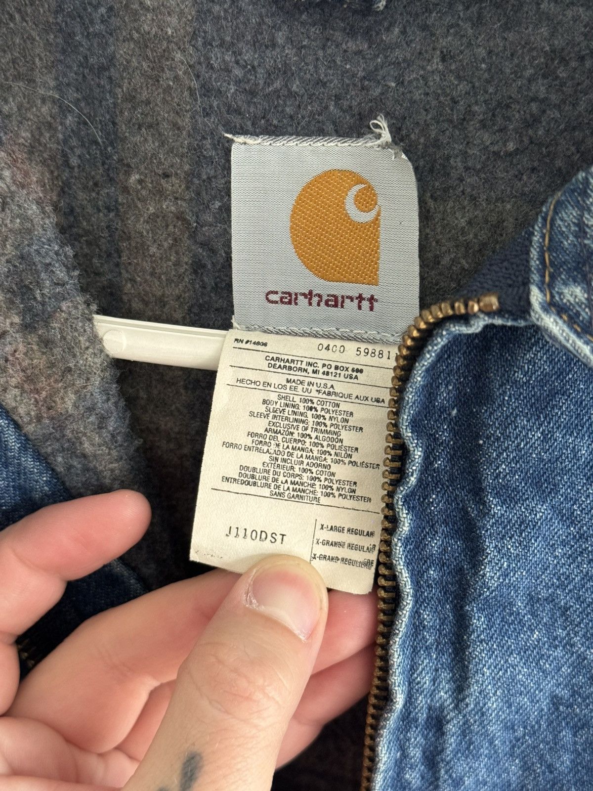 Carhartt Vtg Y2k ‘00 Carhartt J110 DST Denim Detroit Jacket. Size XL Size US XL / EU 56 / 4 - 3 Thumbnail