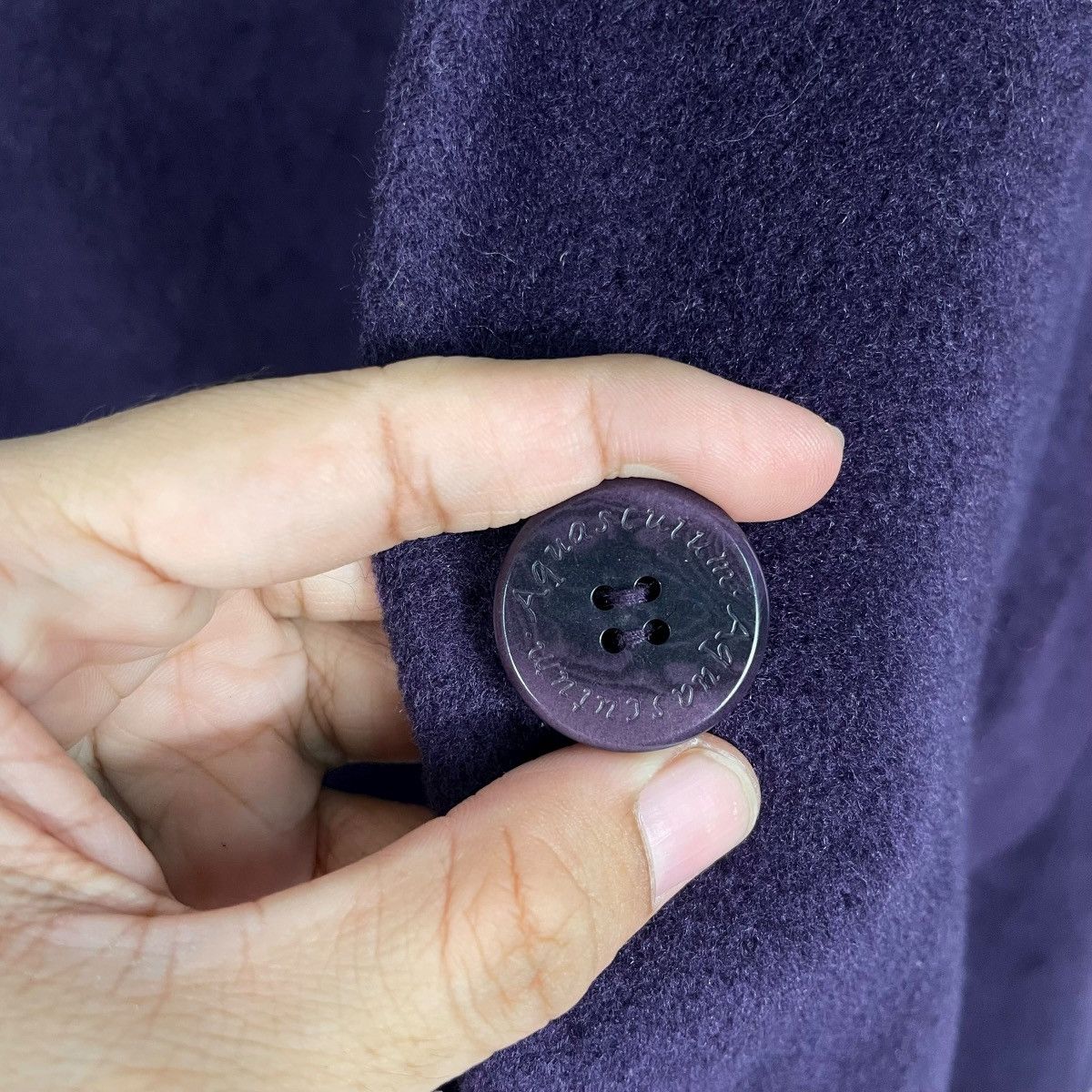 Aquascutum Aquascutum Rabbit Fur Purple Wool Coat Size S / US 4 / IT 40 - 15 Thumbnail