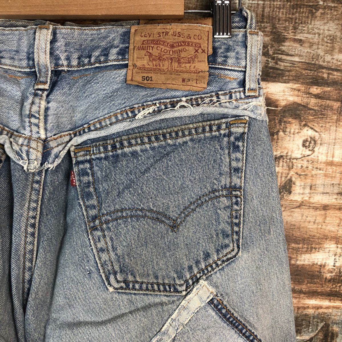 Levi's DLL Levis X Quana double waist reconstruct Denim #A2067 Size US 31 - 20 Thumbnail